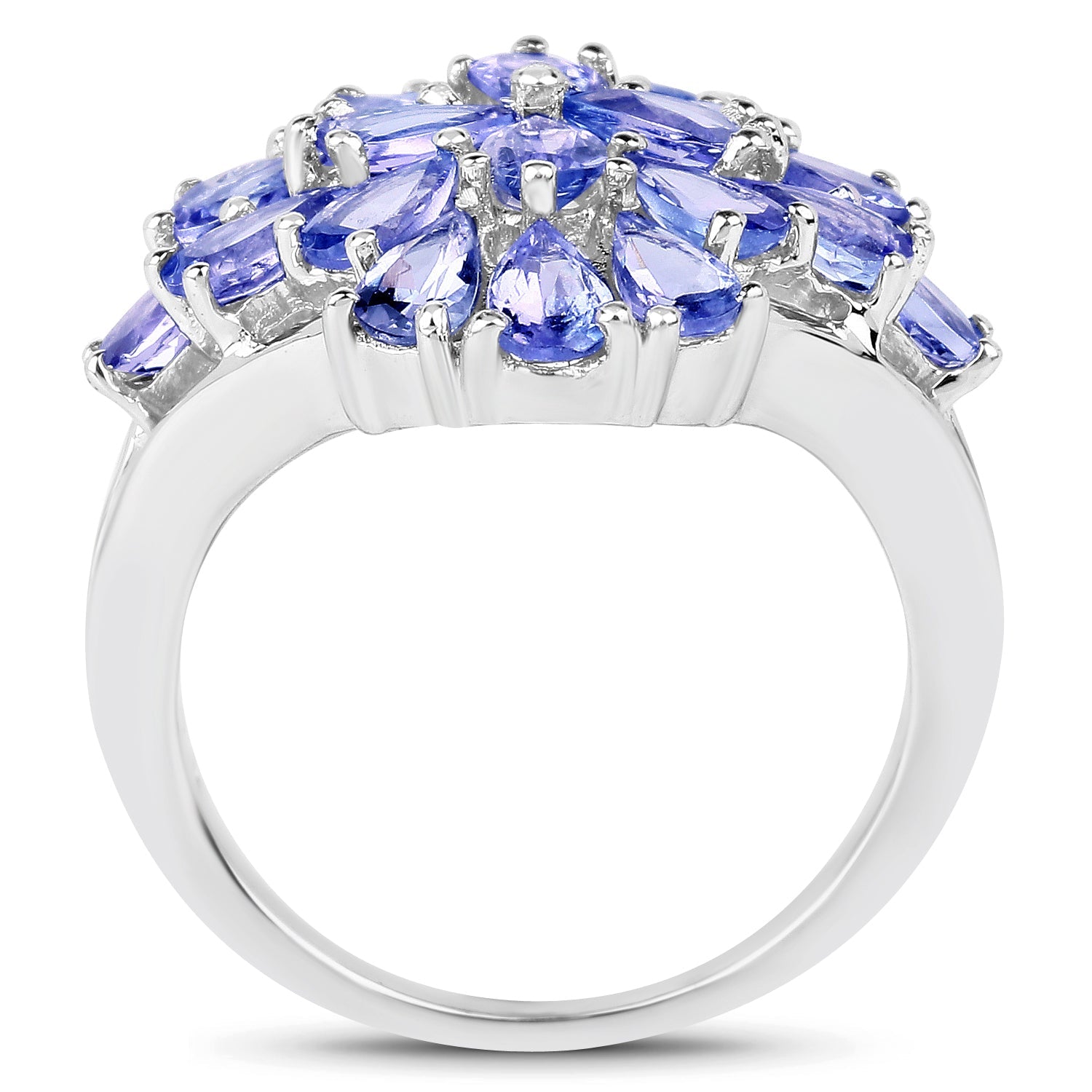 4.20 Carat Genuine Tanzanite .925 Sterling Silver Ring on sale at MyriadMart