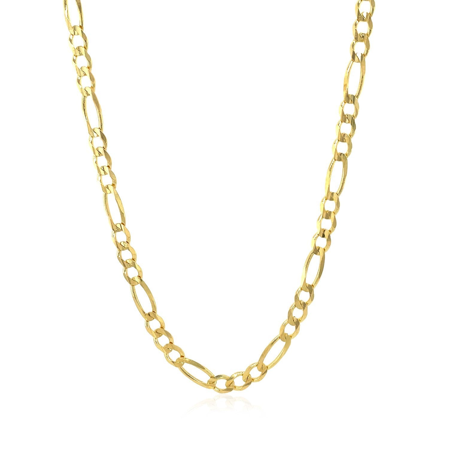 3.8mm 14k Yellow Gold Solid Figaro Chain on sale at MyriadMart