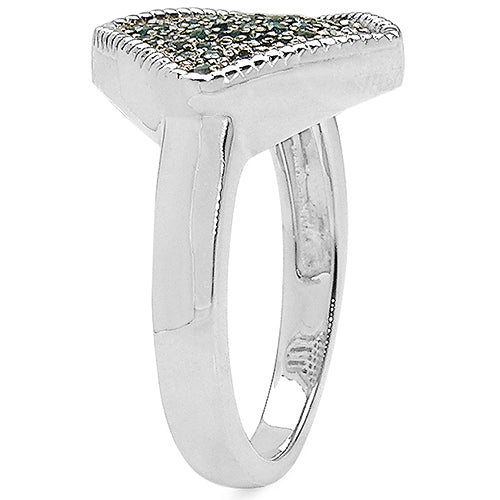 0.28 Carat Genuine Blue Diamond .925 Sterling Silver Ring on sale at MyriadMart