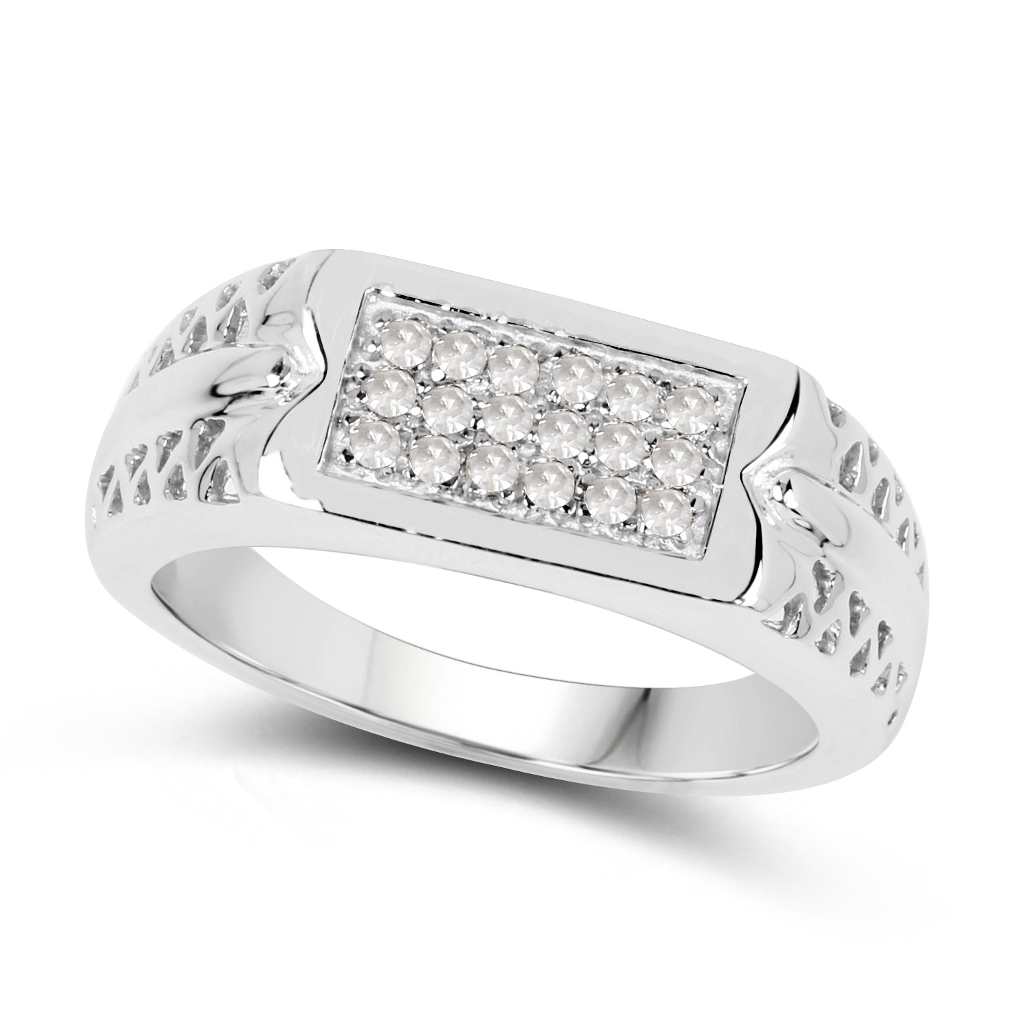 0.27 Carat Genuine White Diamond .925 Sterling Silver Ring on sale at MyriadMart