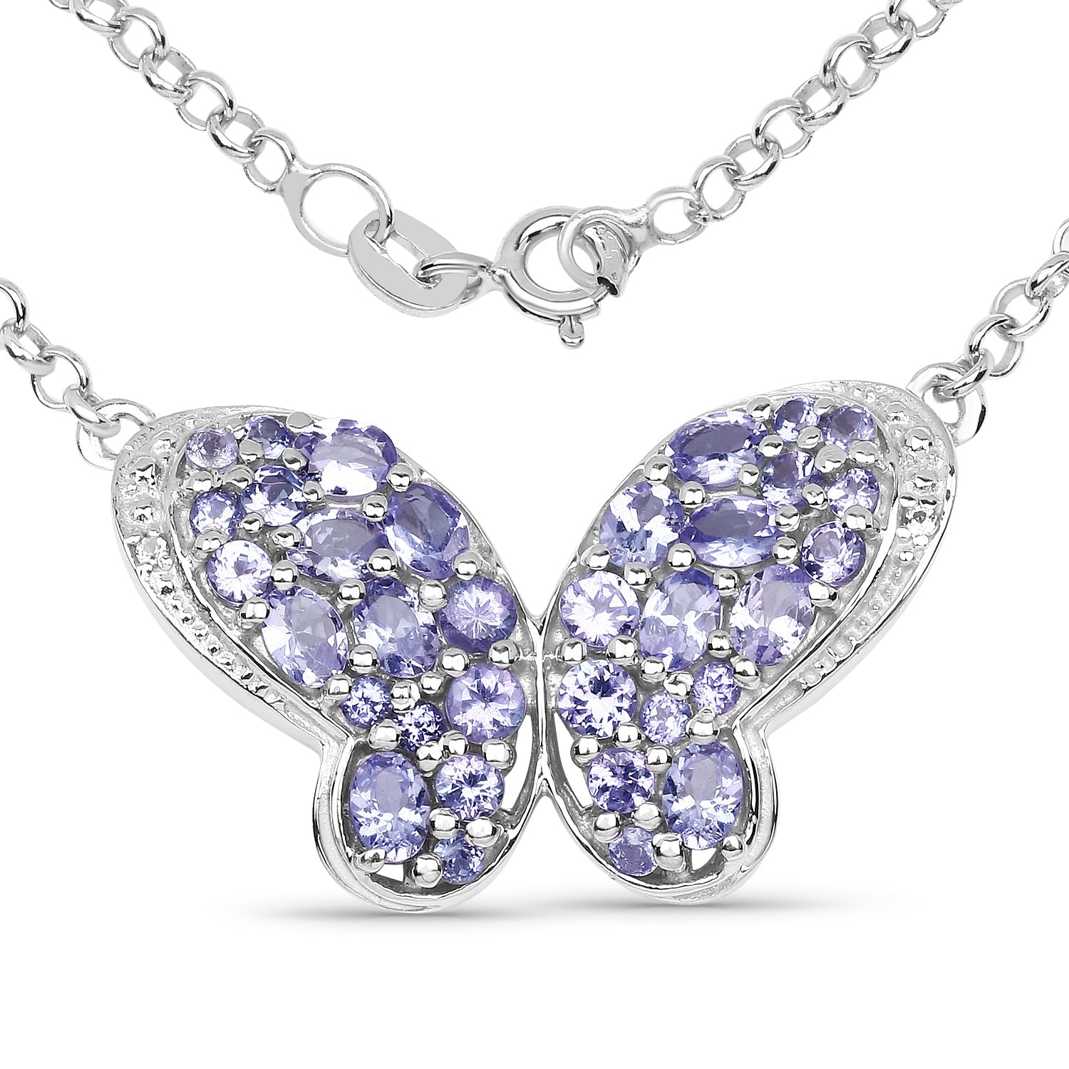 3.31 Carat Genuine Tanzanite & White Topaz .925 Sterling Silver Pendant on sale at MyriadMart