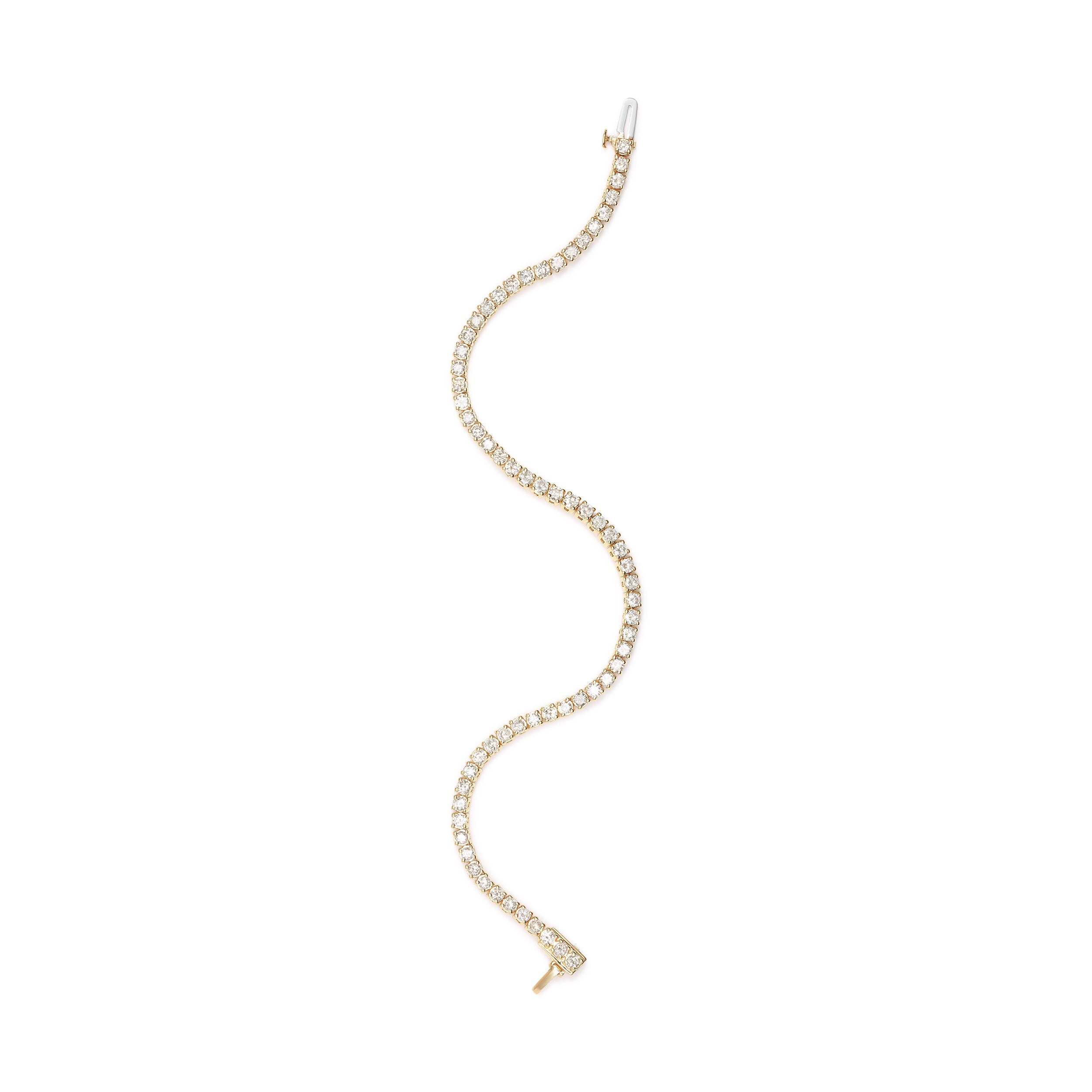 14K Yellow Gold 6.0 Cttw Classic 4 Prong Set Round Brilliant Cut Diamond Tennis Bracelet K-L Color, VS2-SI1 Clarity - 7.25" on sale at MyriadMart