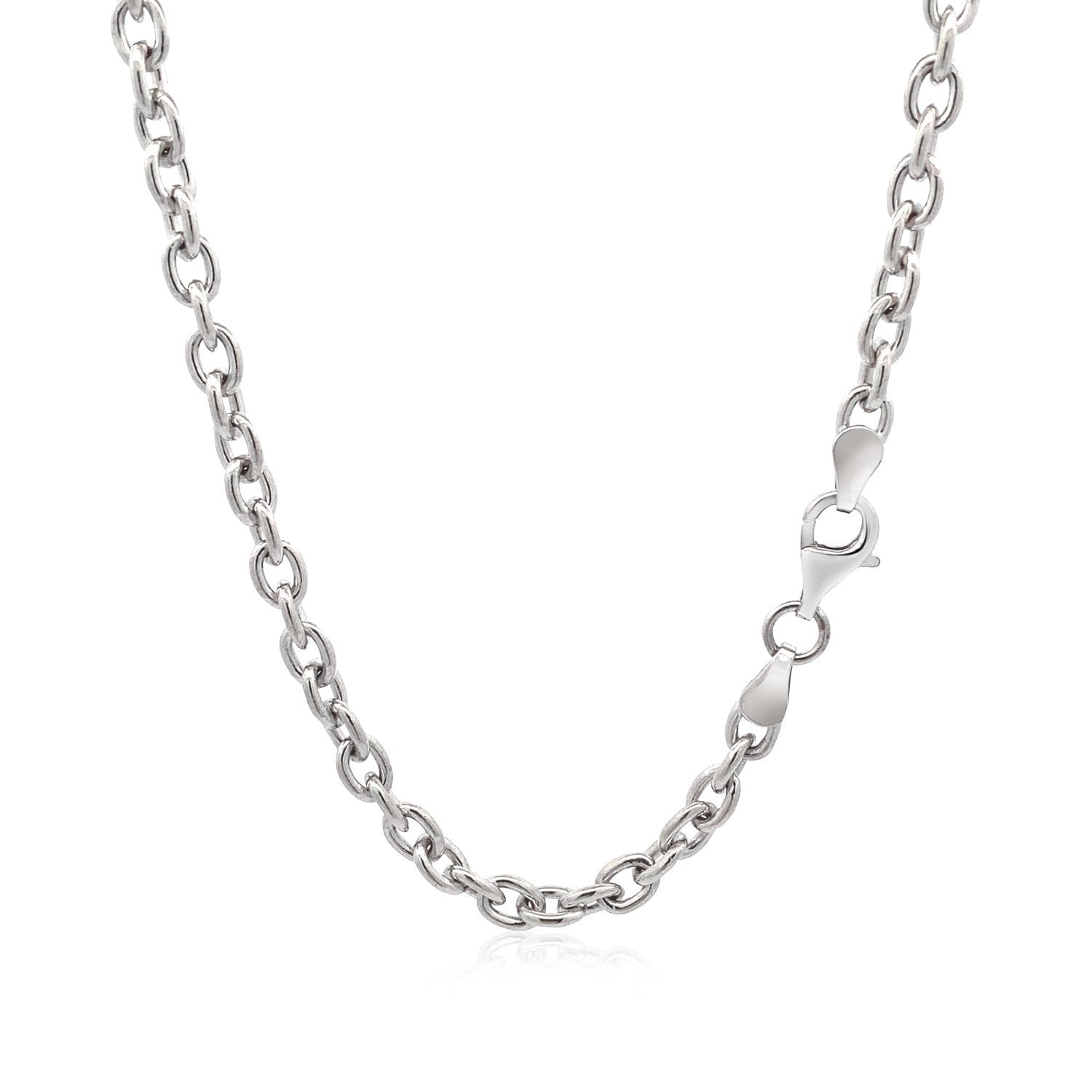 Sterling Silver Rhodium Plated Chain Bracelet with a Flat Heart Motif Station on sale at MyriadMart