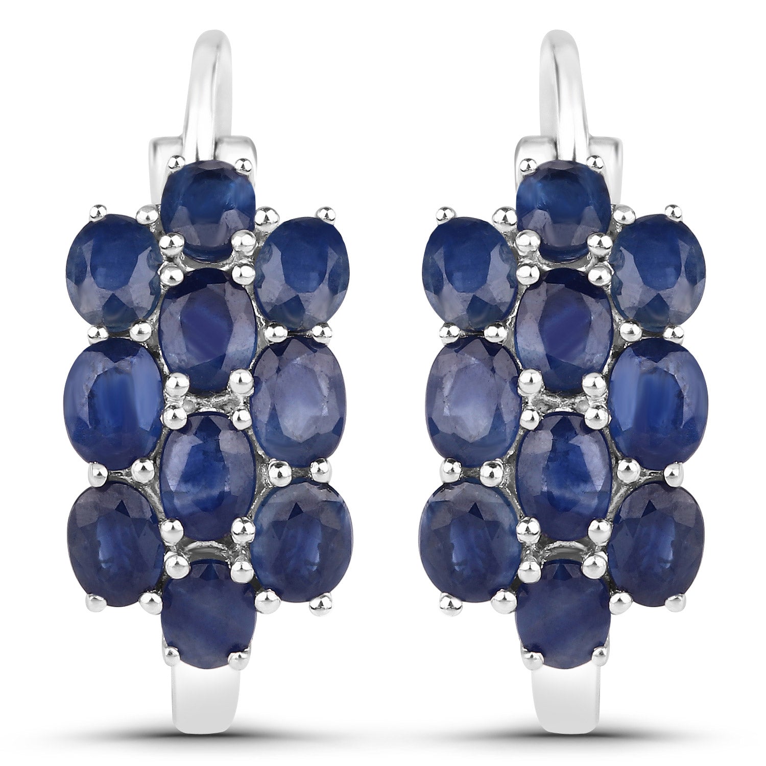 10.40 Carat Genuine Blue Sapphire .925 Sterling Silver 3 Piece Jewelry Set Ring, Earrings, and Pendant w/ Chain on sale at MyriadMart