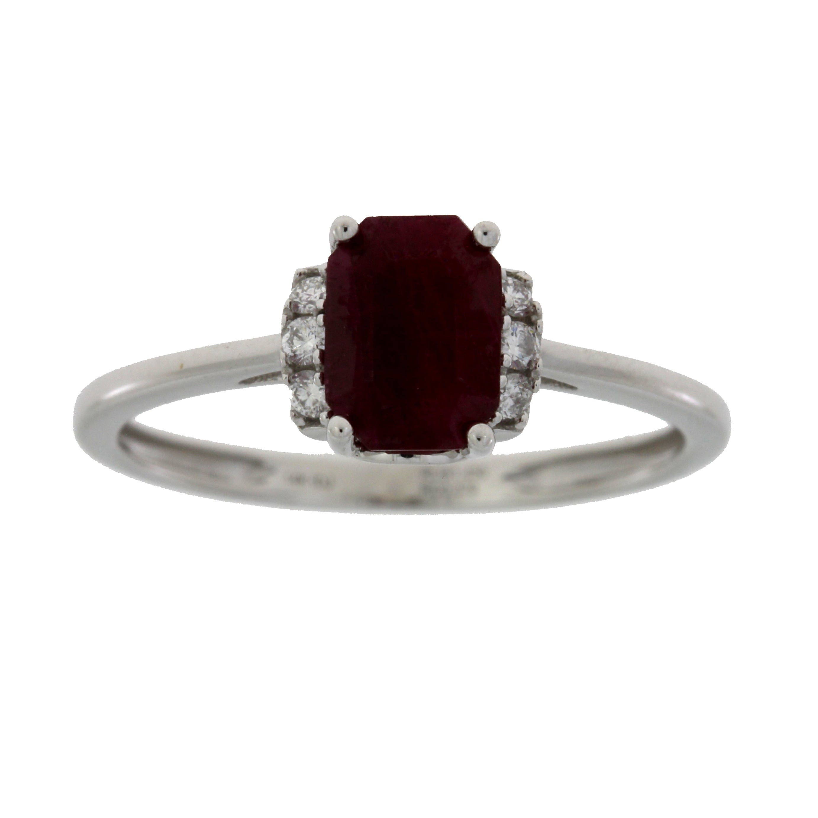 1.38ct Ruby Diamond Ring 14KT White Gold on sale at MyriadMart