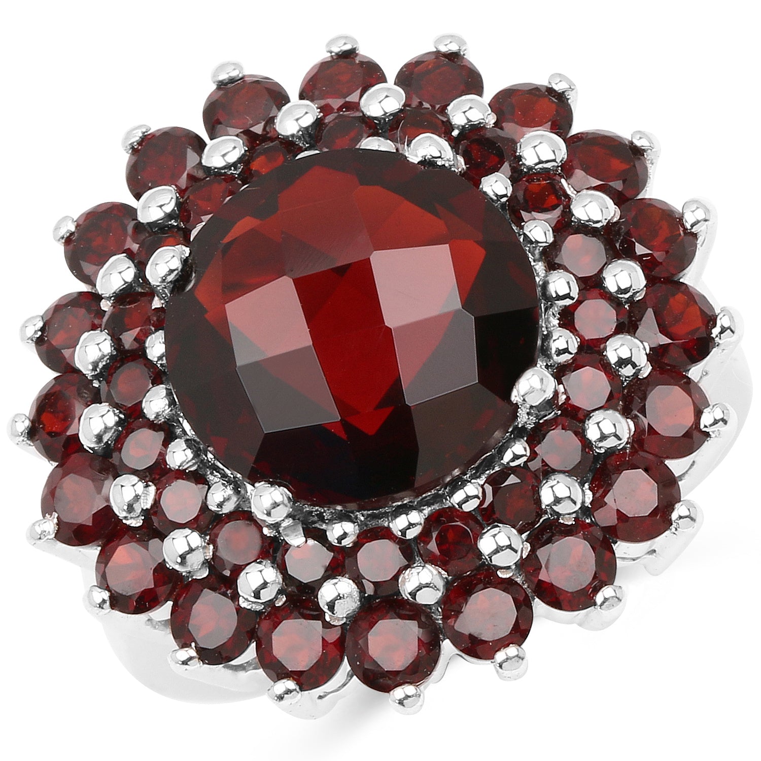 9.90 Carat Genuine Garnet .925 Sterling Silver Ring on sale at MyriadMart
