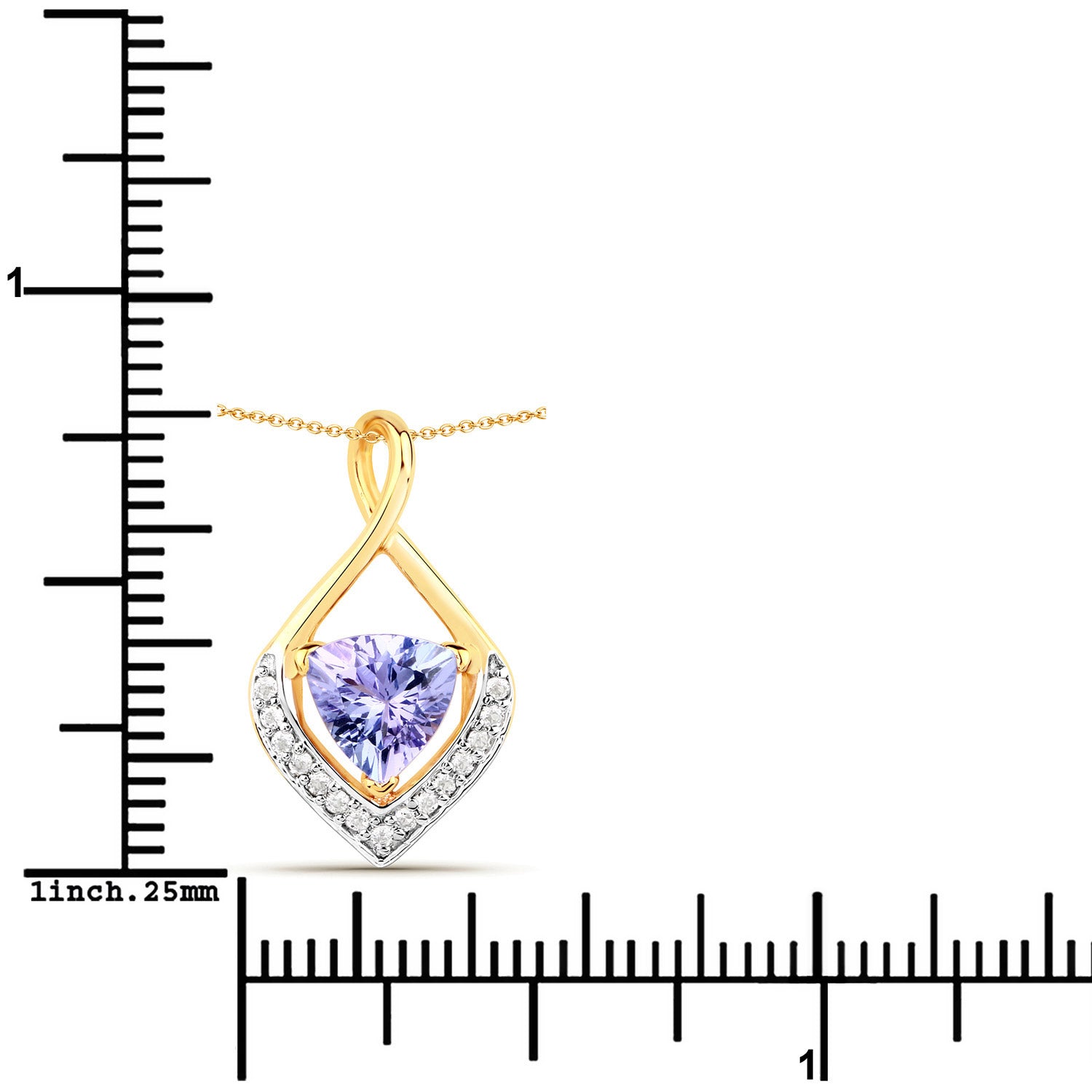 0.96 Carat Genuine Tanzanite and White Topaz .925 Sterling Silver Pendant on sale at MyriadMart