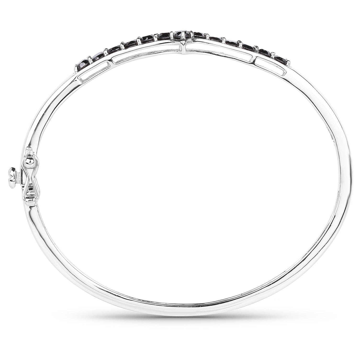 2.28 Carat Genuine Black Diamond .925 Sterling Silver Bangle on sale at MyriadMart