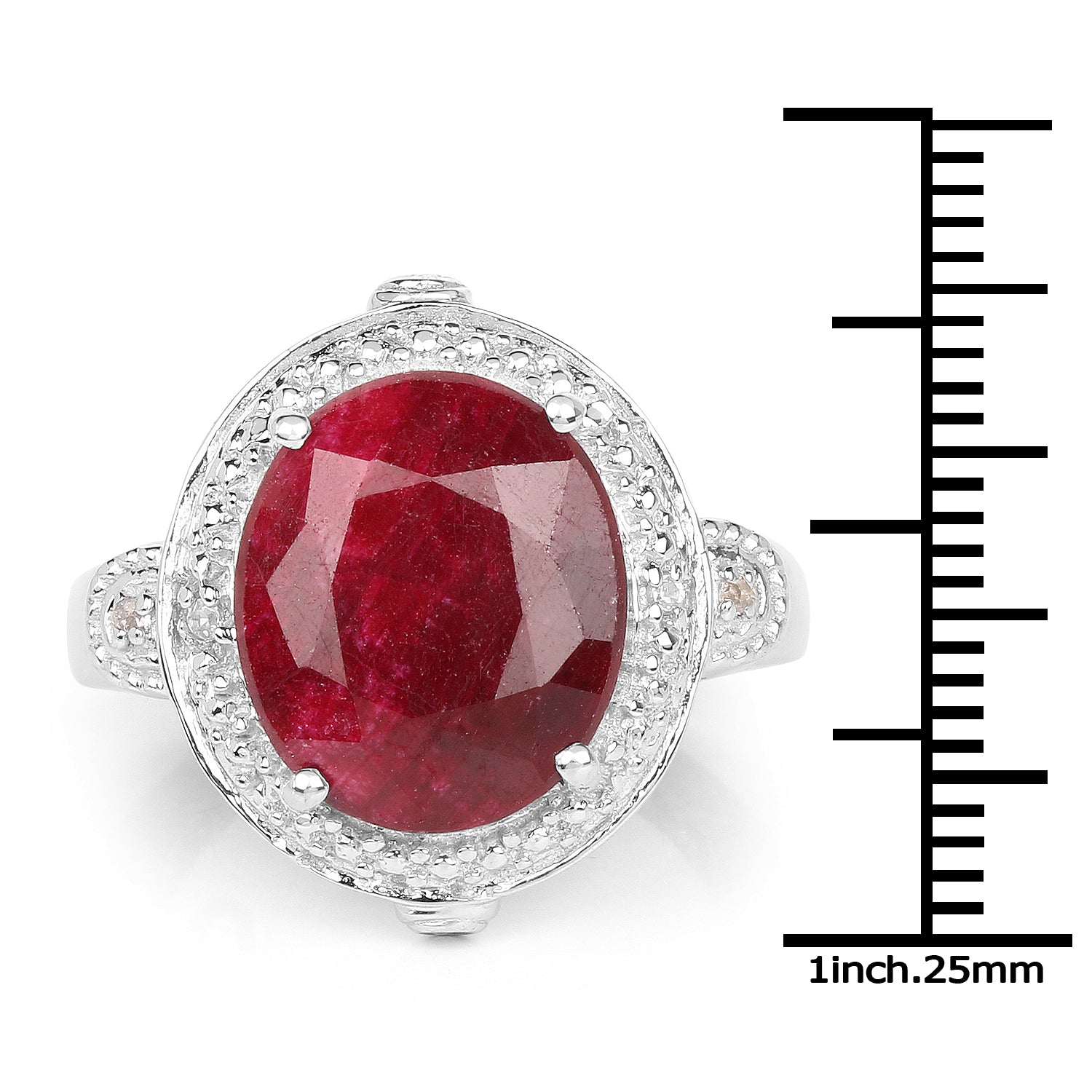 8.64 Carat Dyed Ruby & White Topaz .925 Sterling Silver Ring on sale at MyriadMart