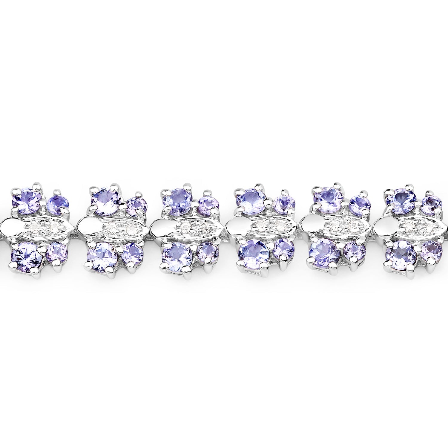 7.02 Carat Genuine Tanzanite and White Sapphire .925 Sterling Silver Bracelet on sale at MyriadMart