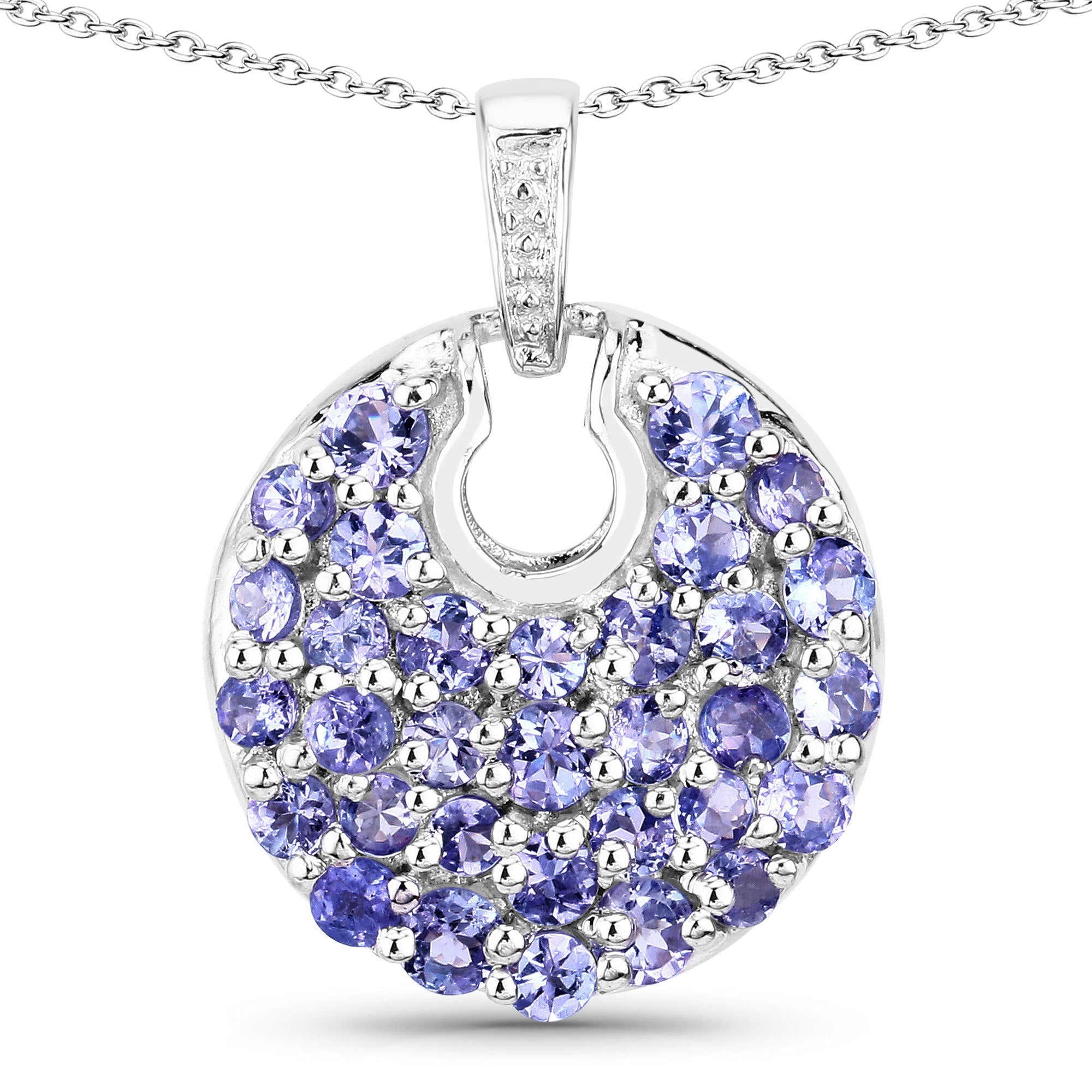 1.78 Carat Genuine Tanzanite .925 Sterling Silver Pendant on sale at MyriadMart