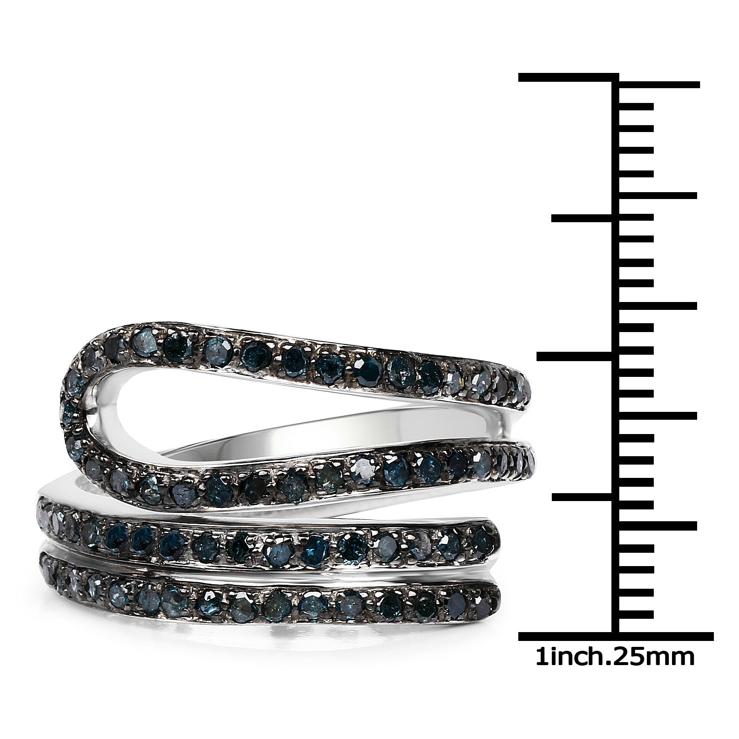 0.83 Carat Genuine Blue Diamond .925 Sterling Silver Ring on sale at MyriadMart