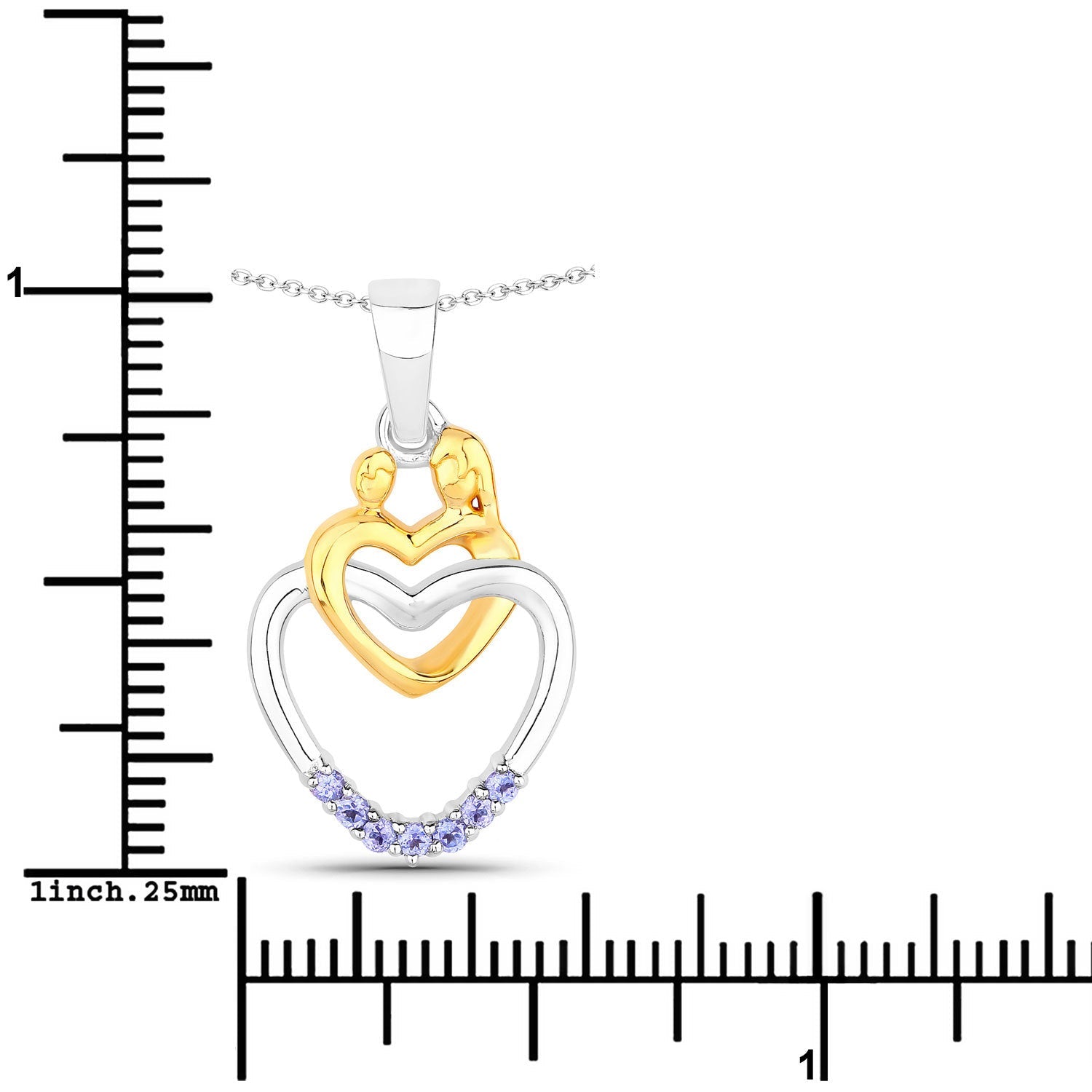0.14 Carat Genuine Tanzanite .925 Sterling Silver Pendant on sale at MyriadMart