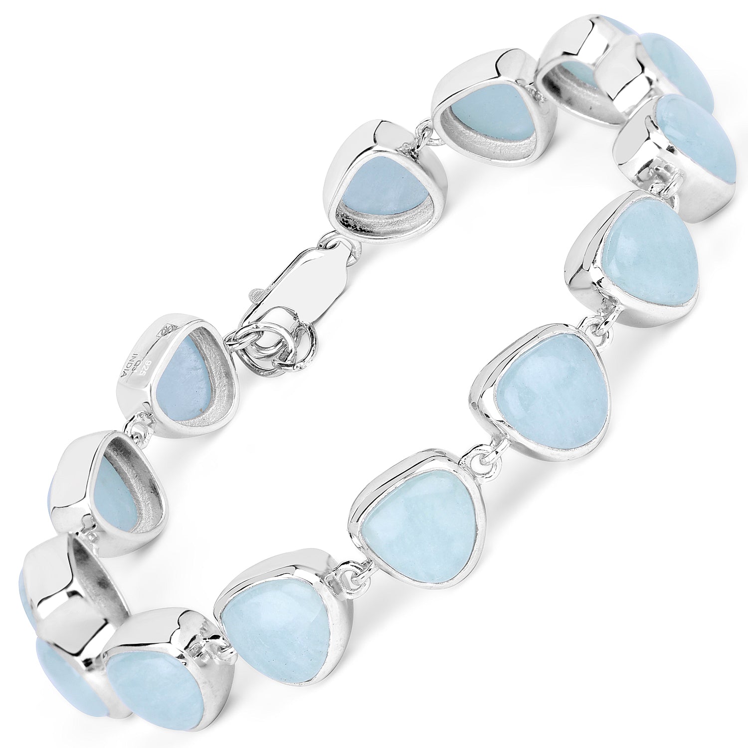 25.90 Carat Genuine Aquamarine .925 Sterling Silver Bracelet on sale at MyriadMart