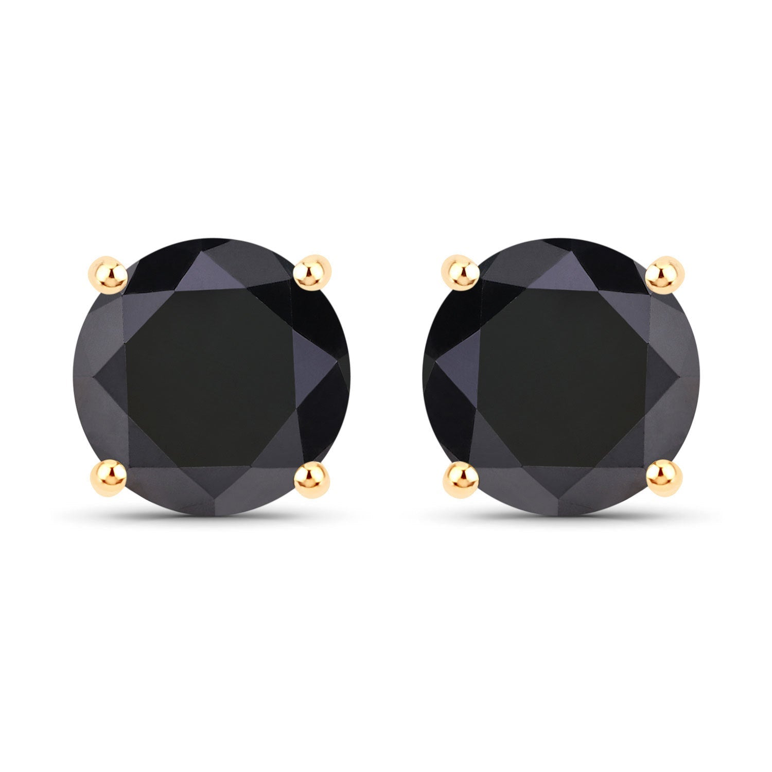 4.91 Carat Genuine Black Diamond 14K Yellow Gold Earrings on sale at MyriadMart