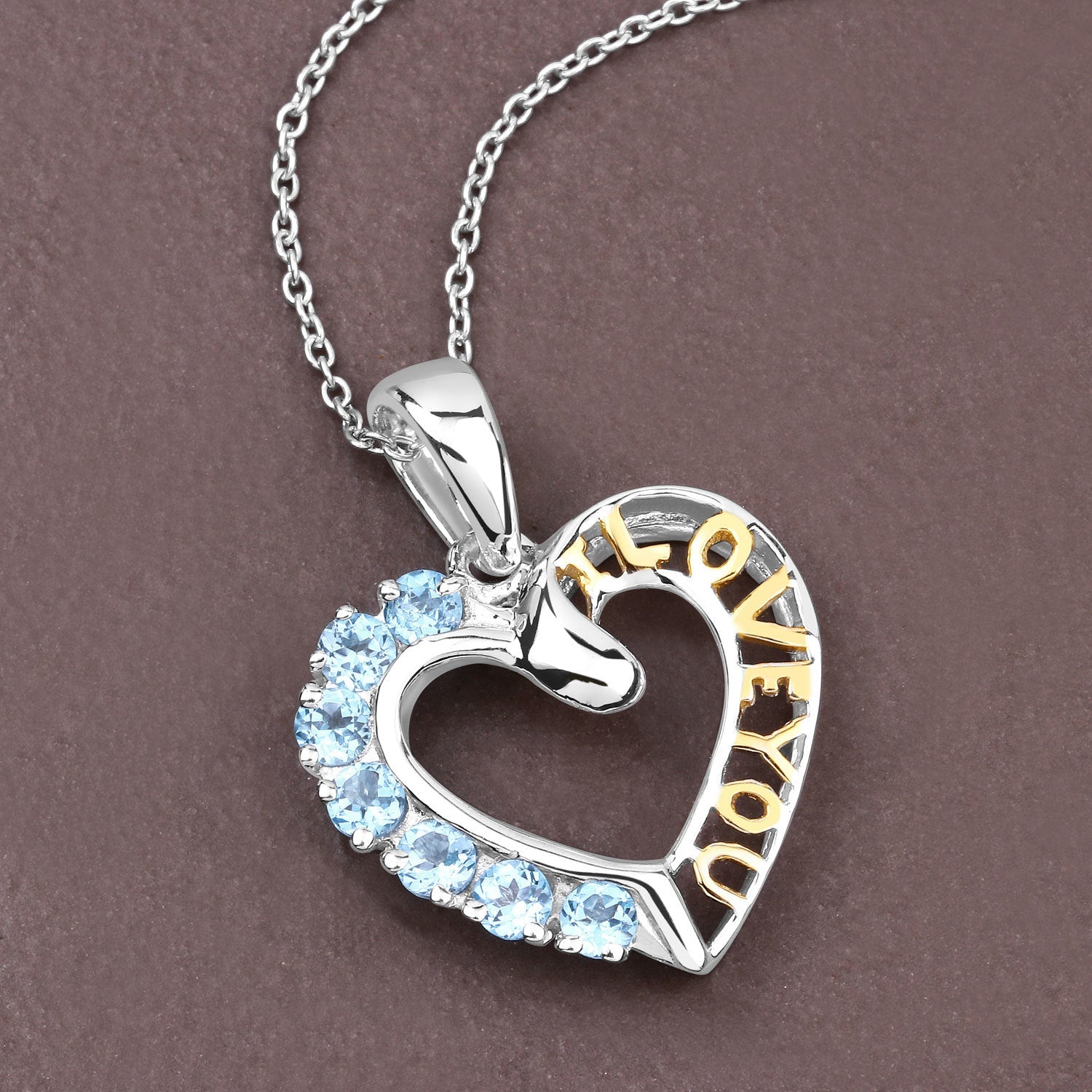 0.84 Carat Genuine Swiss Blue Topaz .925 Sterling Silver Pendant on sale at MyriadMart