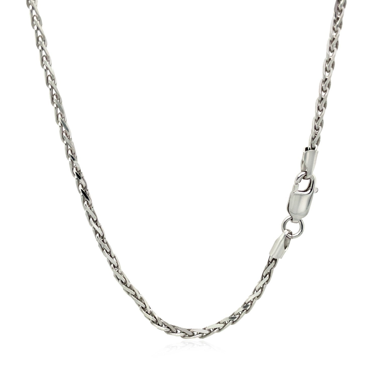 2.2mm Sterling Silver Rhodium Plated Wheat Chain on sale at MyriadMart