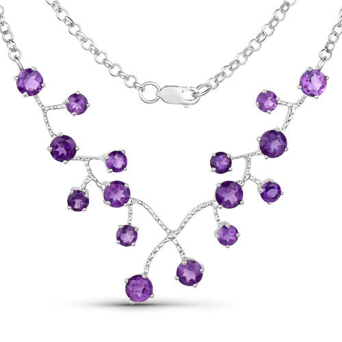 5.36 Carat Genuine Amethyst .925 Sterling Silver Necklace on sale at MyriadMart