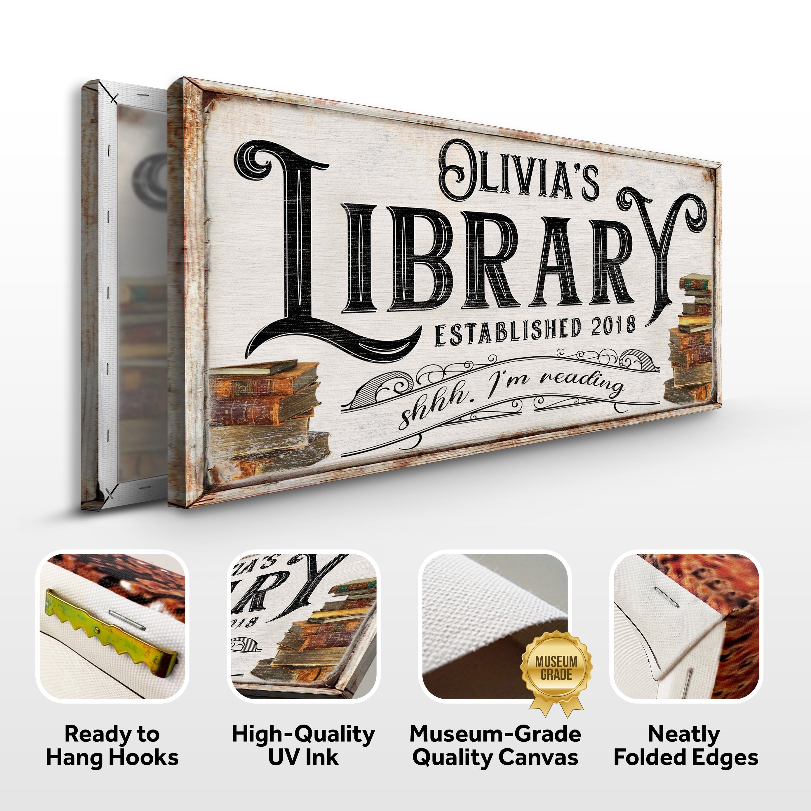 Shhh I'm Reading Library Sign on sale at MyriadMart