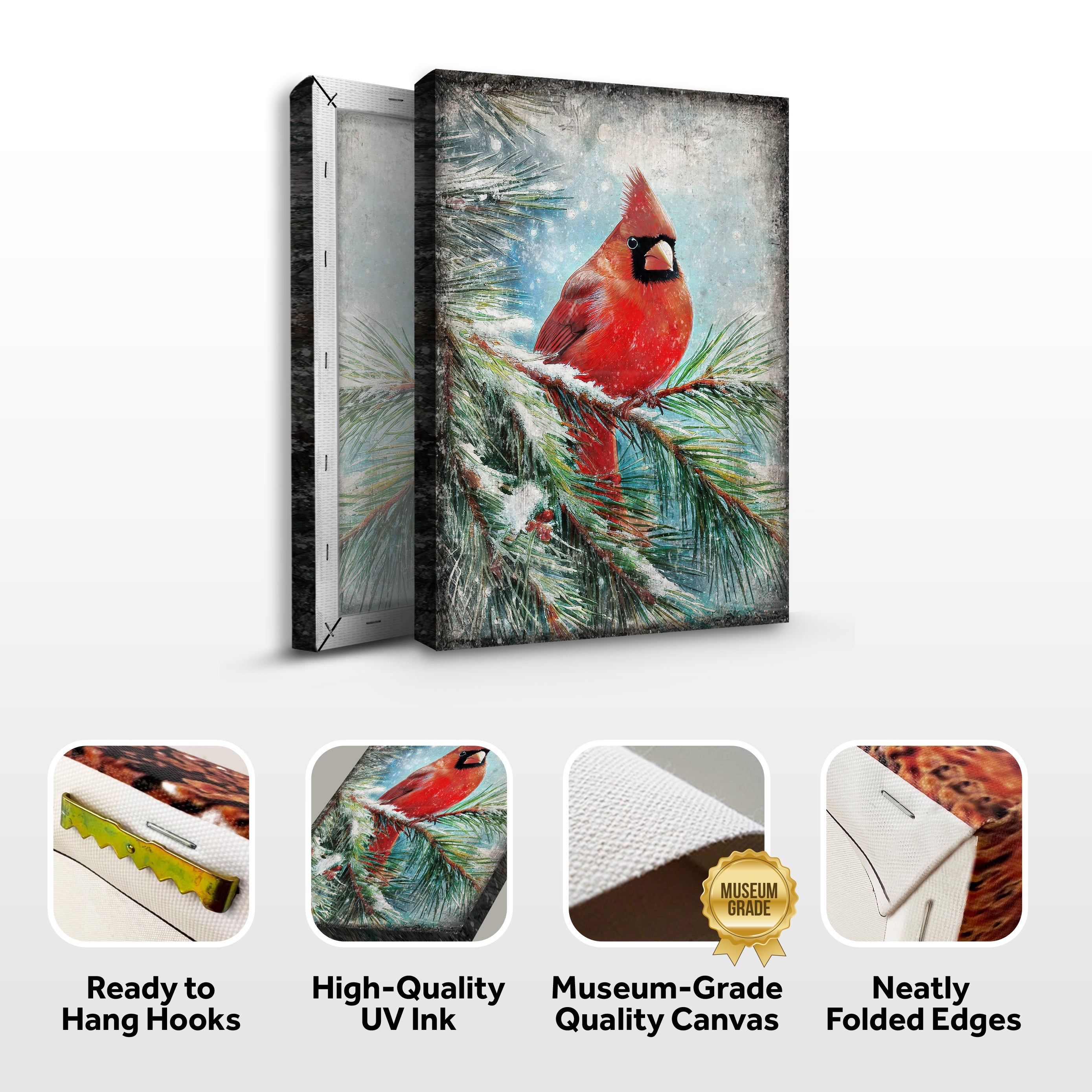 Vintage Cardinal Christmas Wall Art on sale at MyriadMart