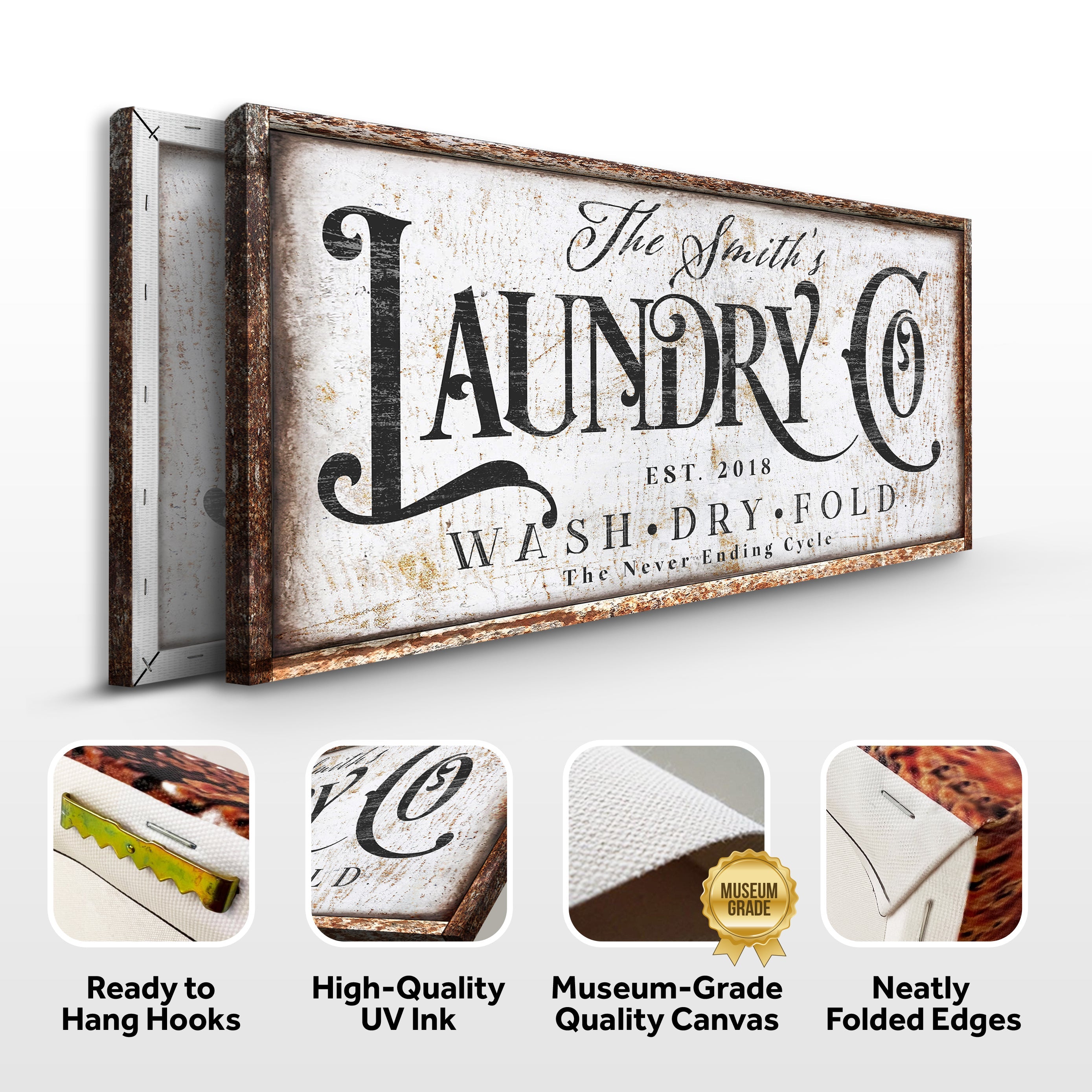 The Never Ending Cycle Laundry Sign on sale at MyriadMart