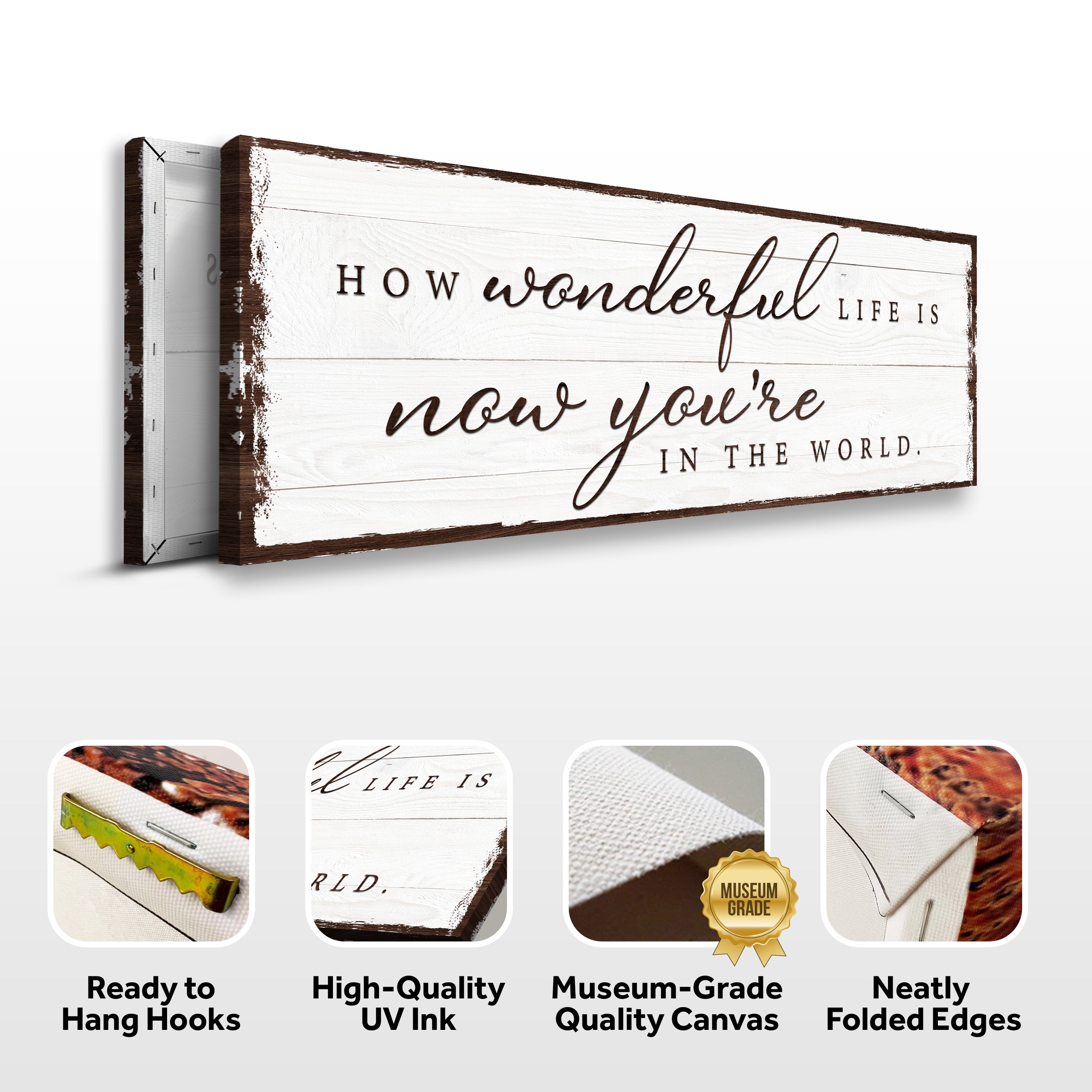 How Wonderful Life Is Now You're In The World Sign IV on sale at MyriadMart