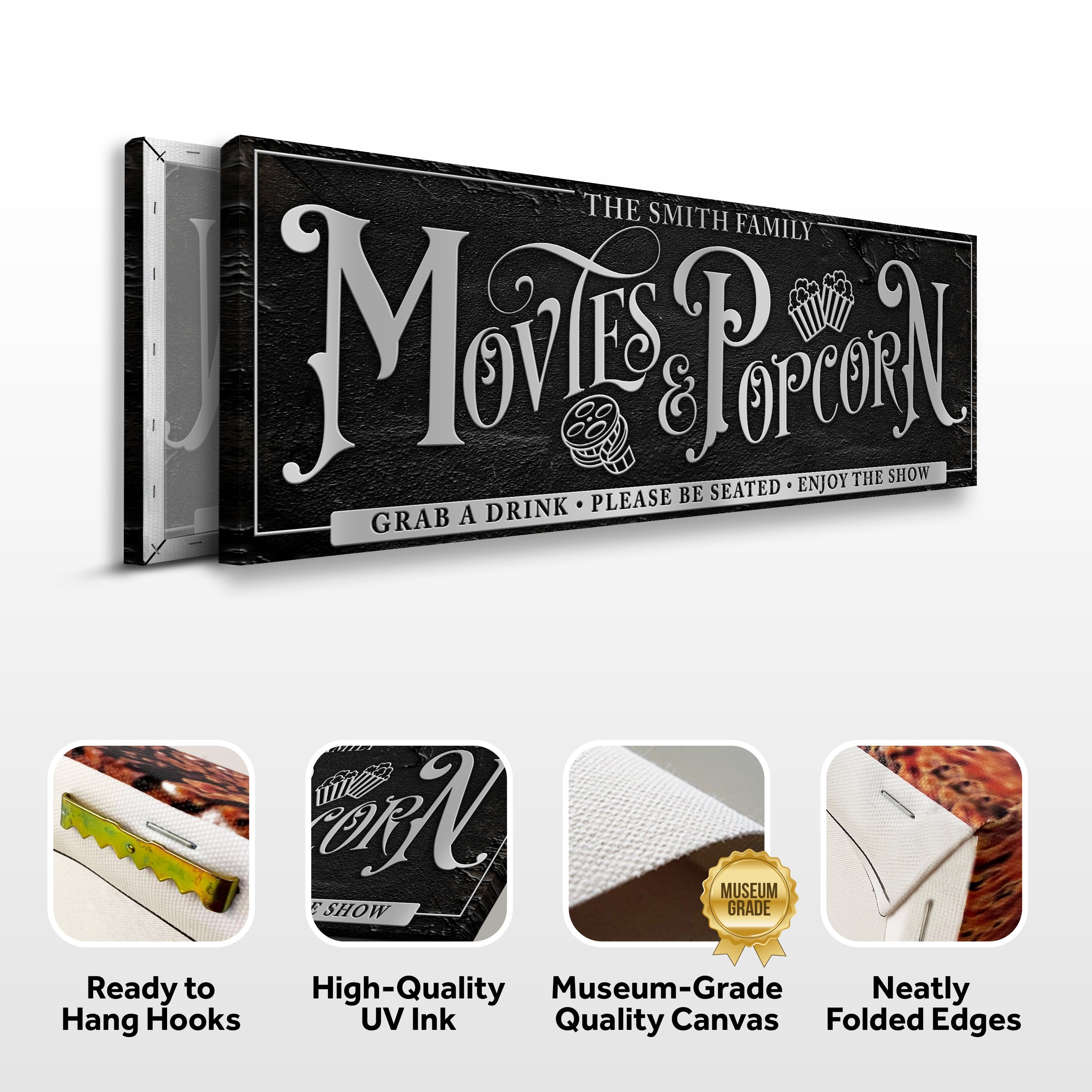 Personalized Movies & Popcorn Sign on sale at MyriadMart