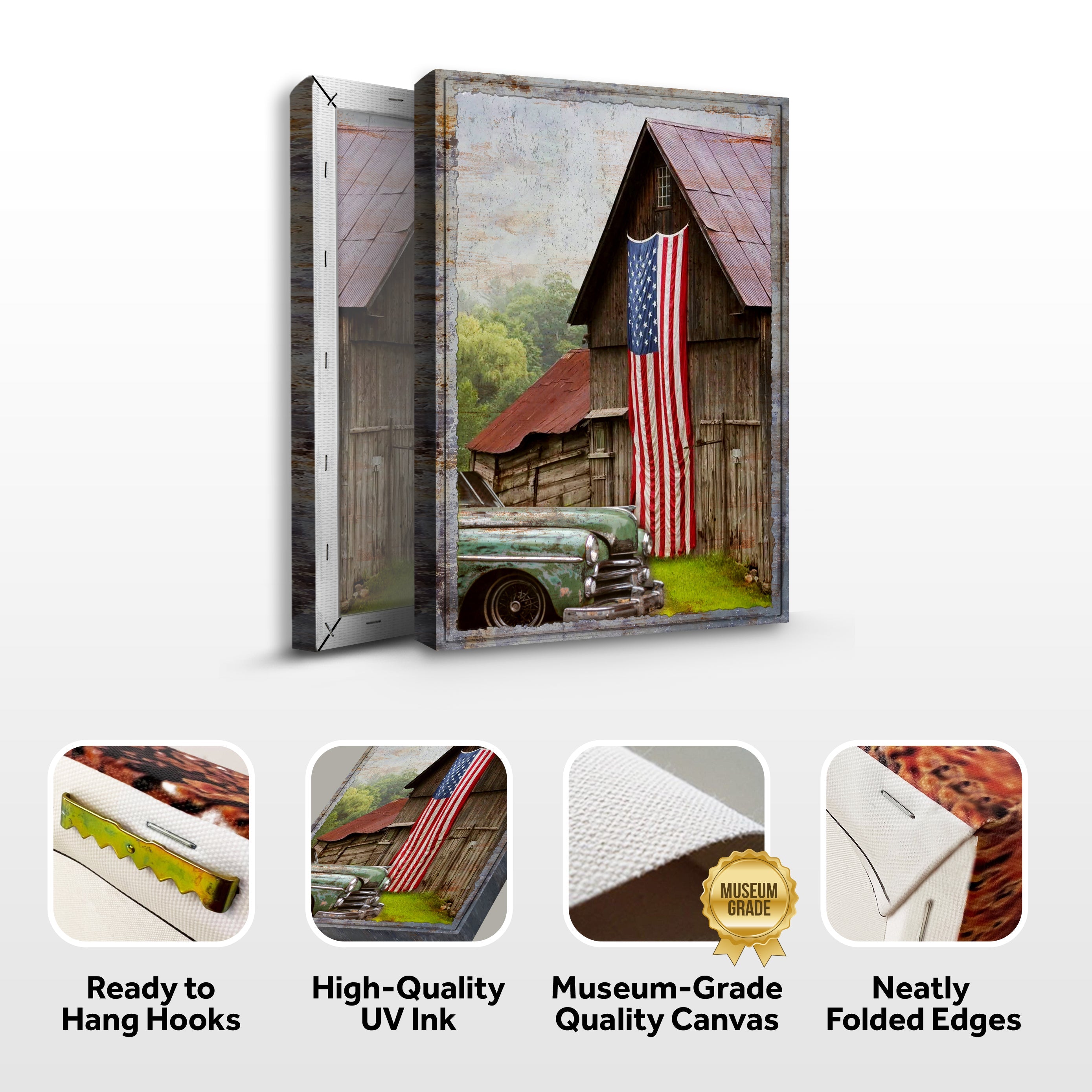America Country Barn Canvas Wall Art on sale at MyriadMart