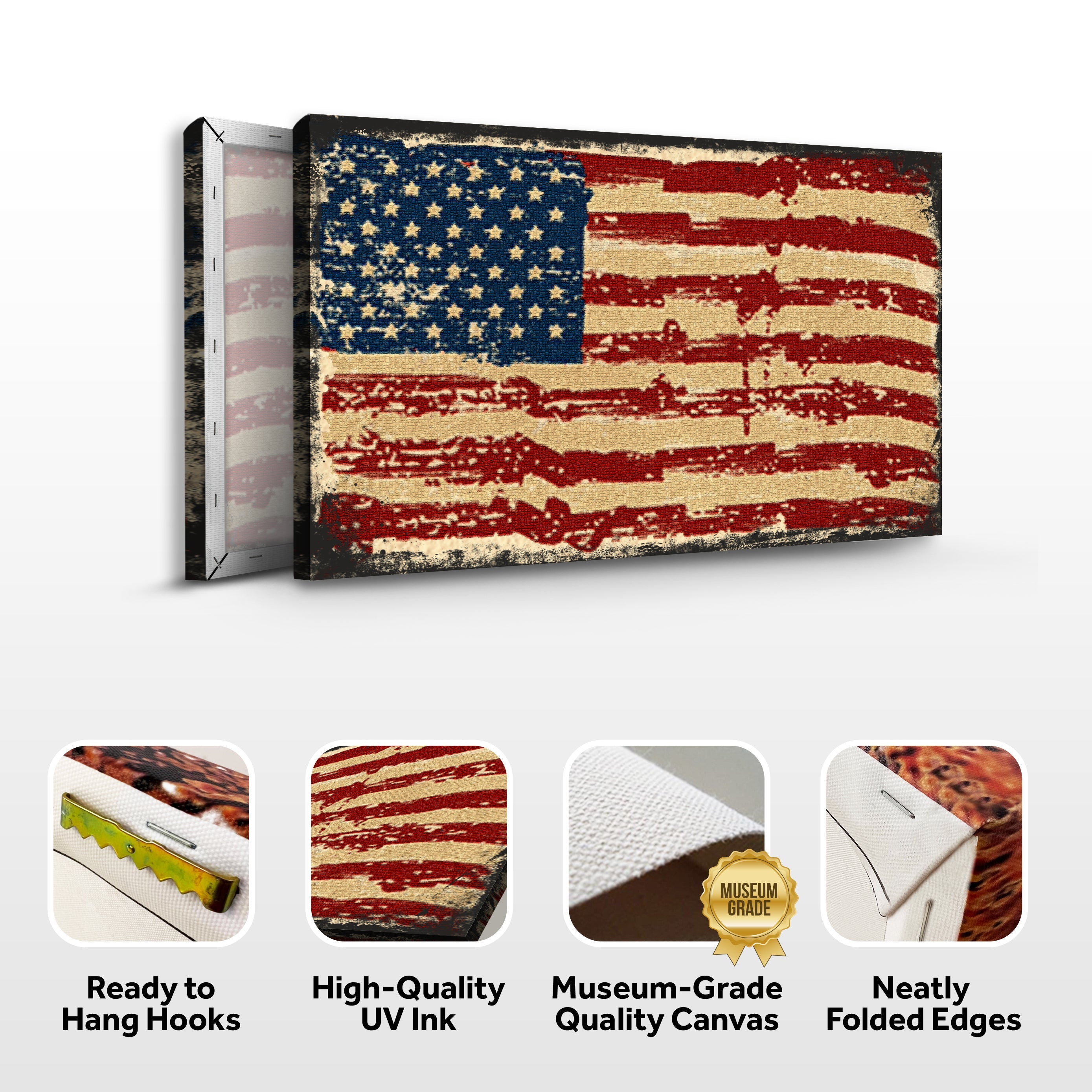 American Flag Canvas Wall Art on sale at MyriadMart