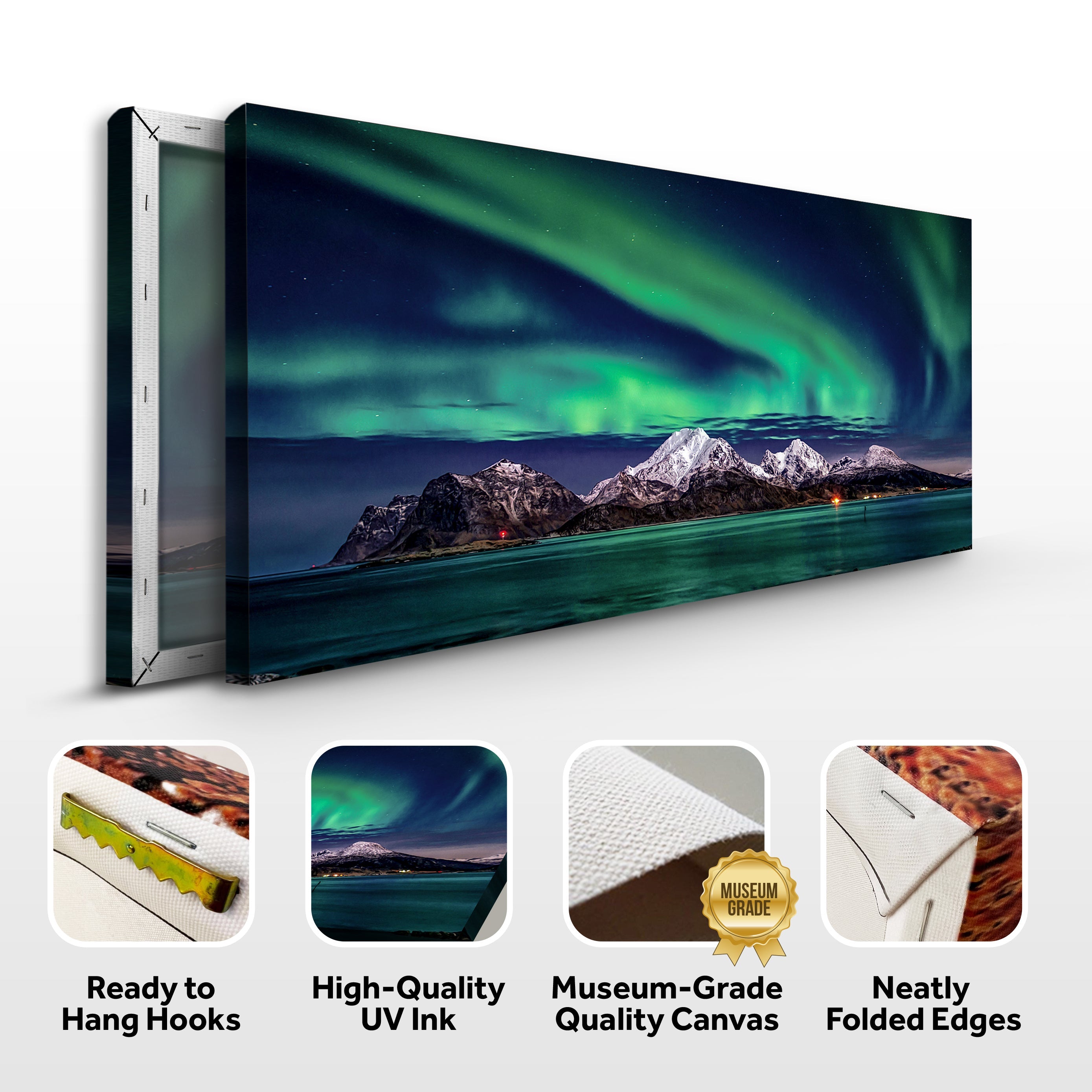 Lake And Northern Lights Canvas Wall Art on sale at MyriadMart