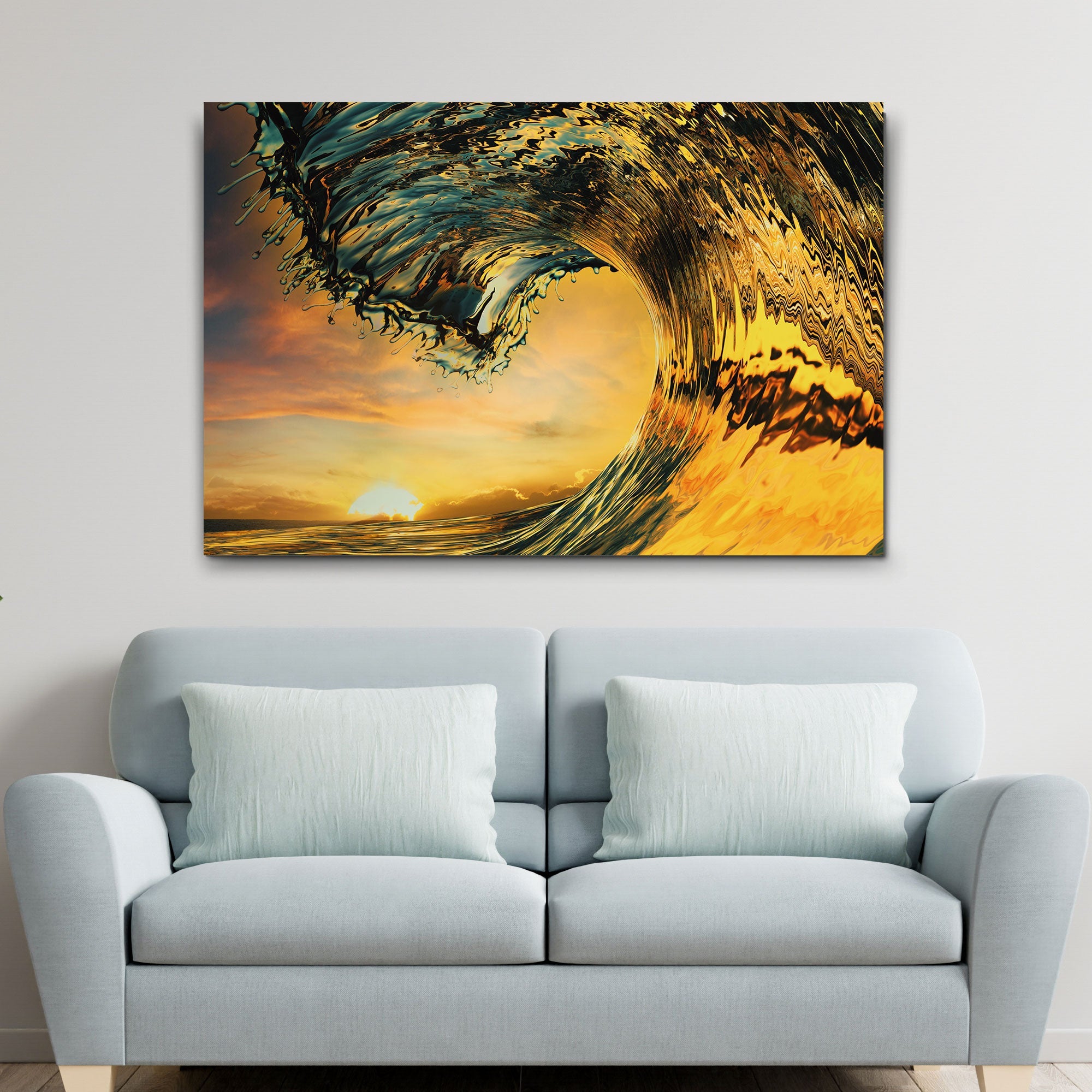 Sunset Ocean Wave Canvas Wall Art on sale at MyriadMart