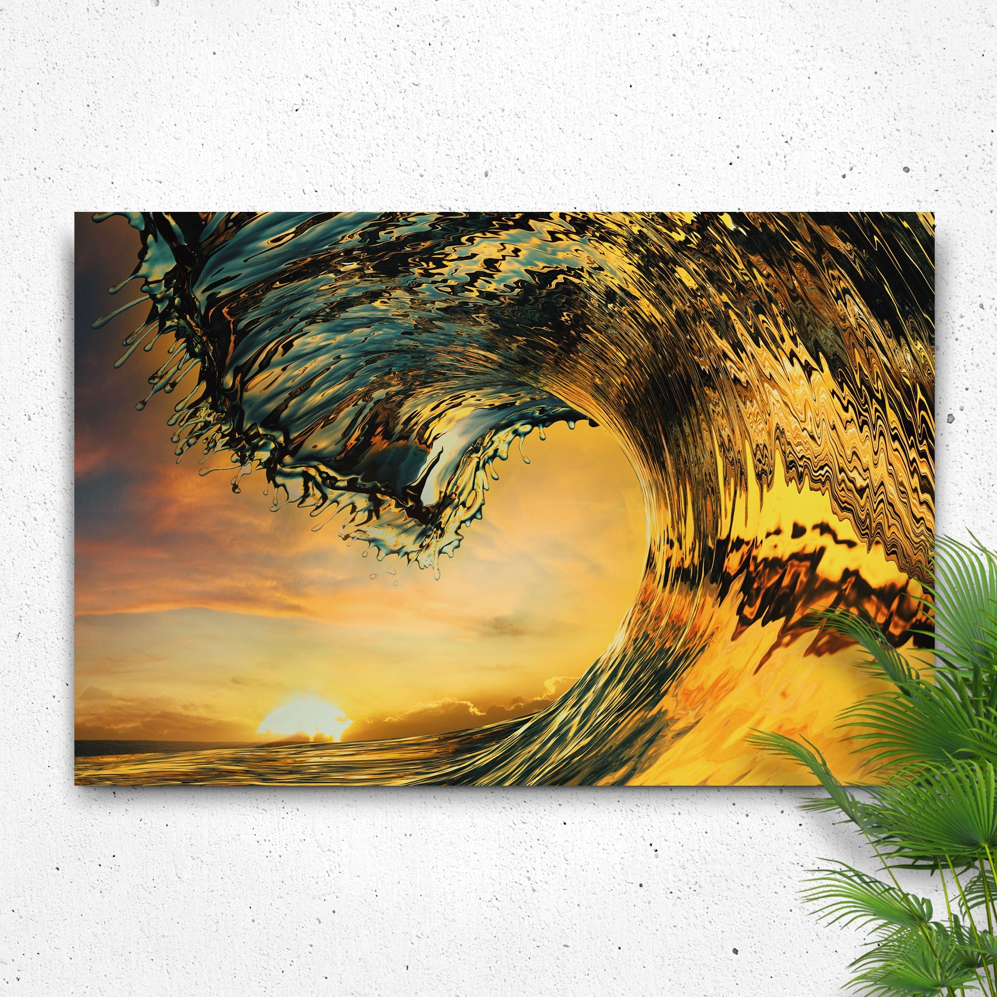 Sunset Ocean Wave Canvas Wall Art on sale at MyriadMart