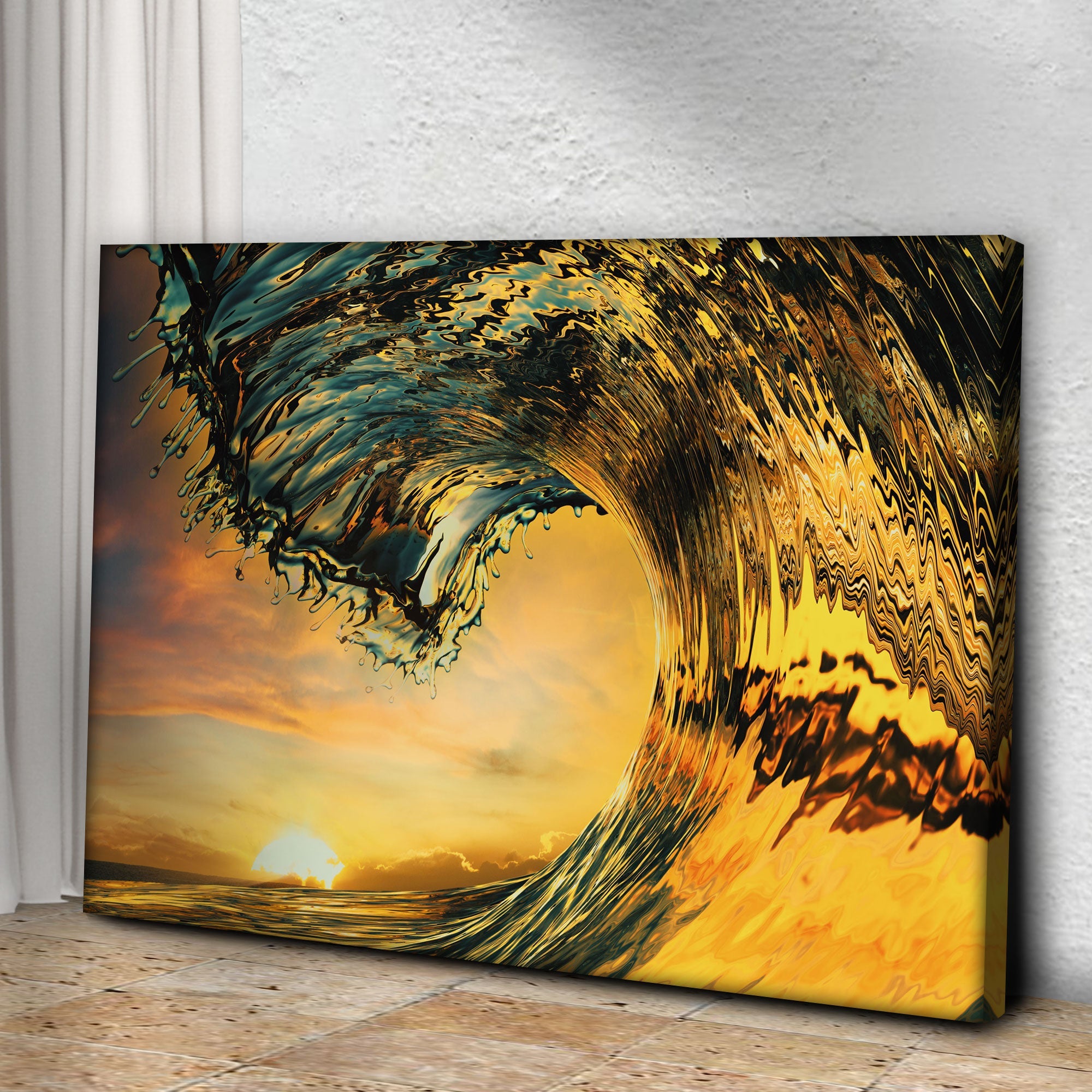 Sunset Ocean Wave Canvas Wall Art on sale at MyriadMart
