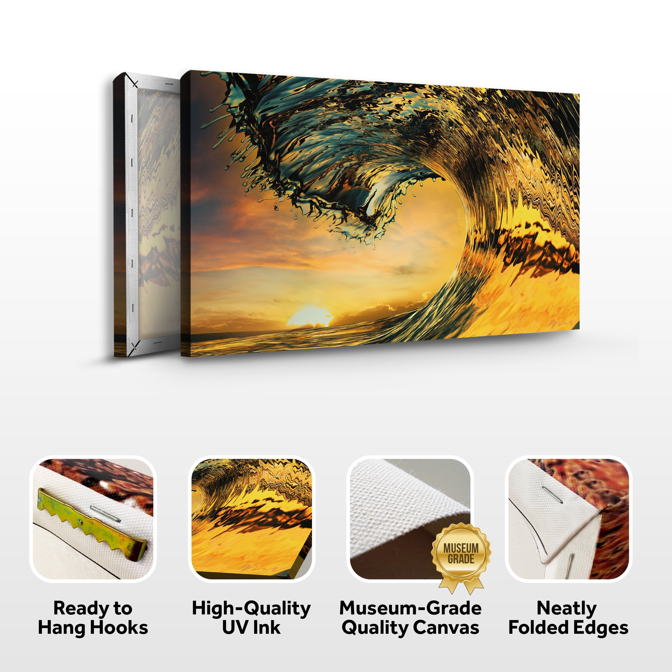 Sunset Ocean Wave Canvas Wall Art on sale at MyriadMart
