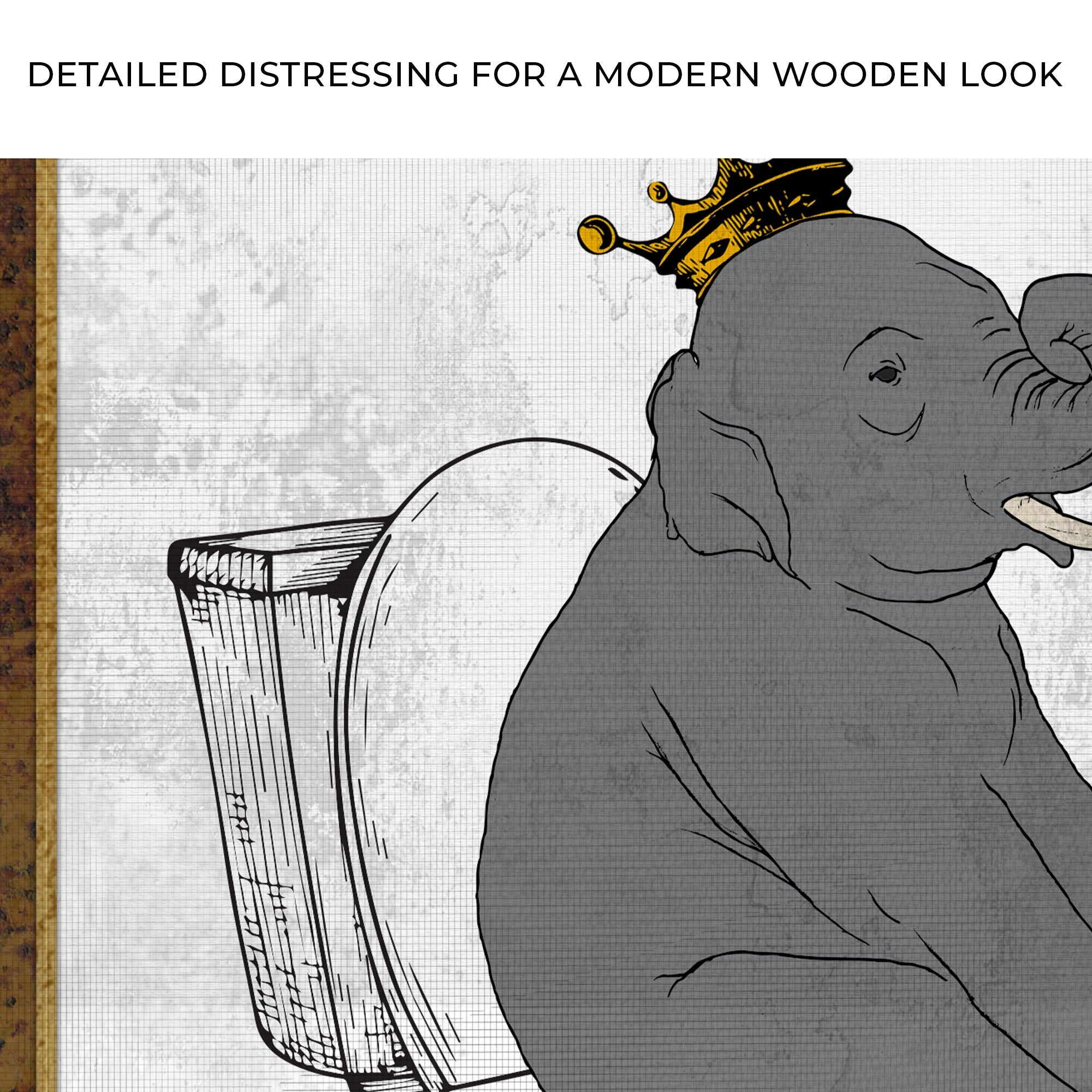 King Elephant On Toilet Canvas Wall Art on sale at MyriadMart