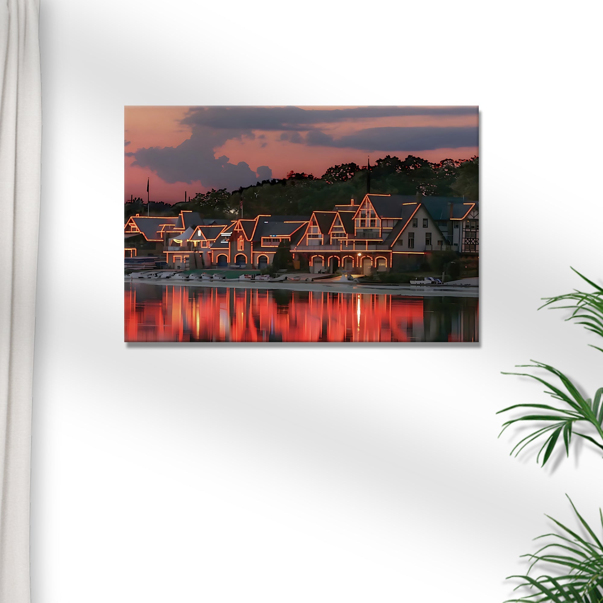 Houses Philadelphia Boathouse Row Canvas Wall Art on sale at MyriadMart