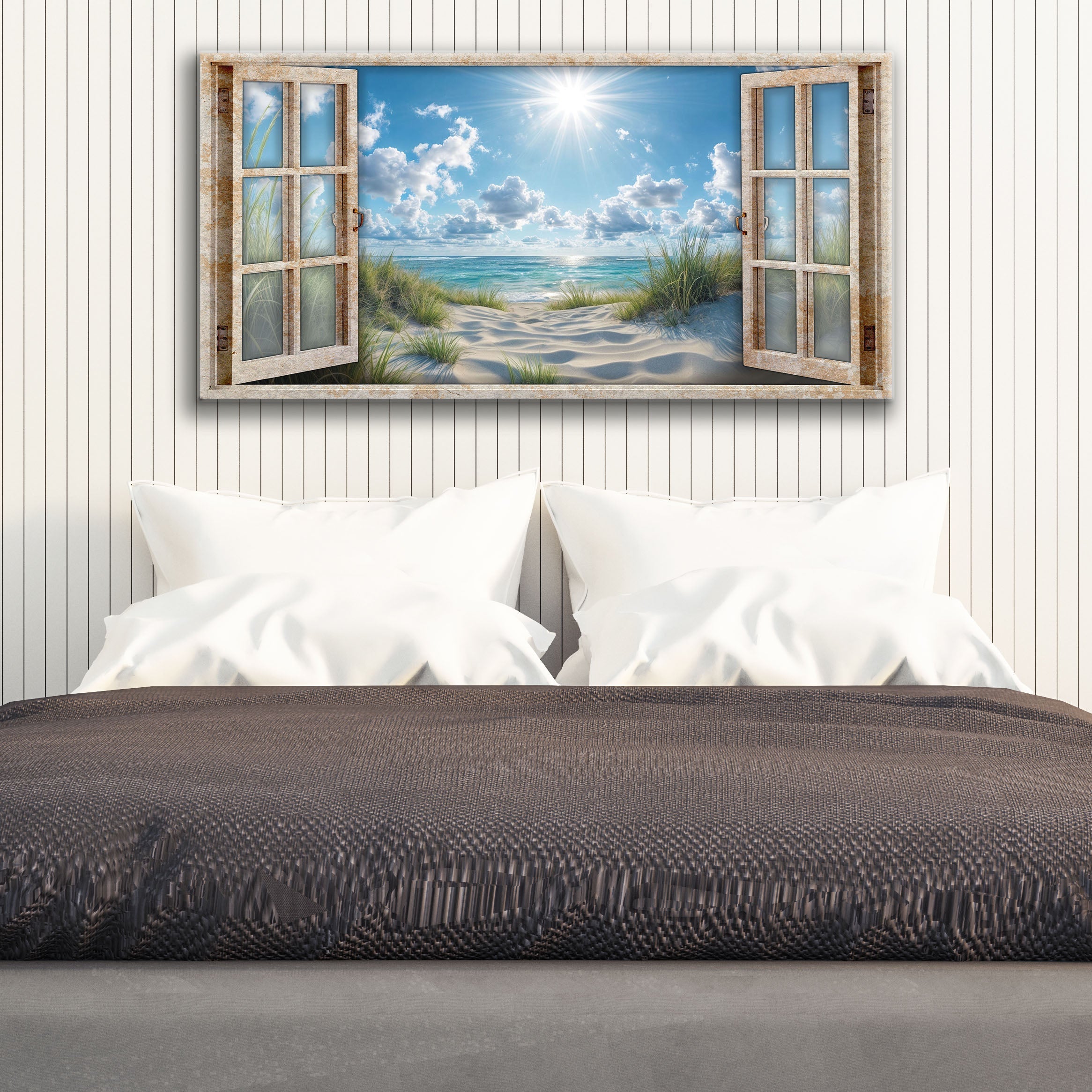 Morning Beach Window Scenery Wall Art on sale at MyriadMart