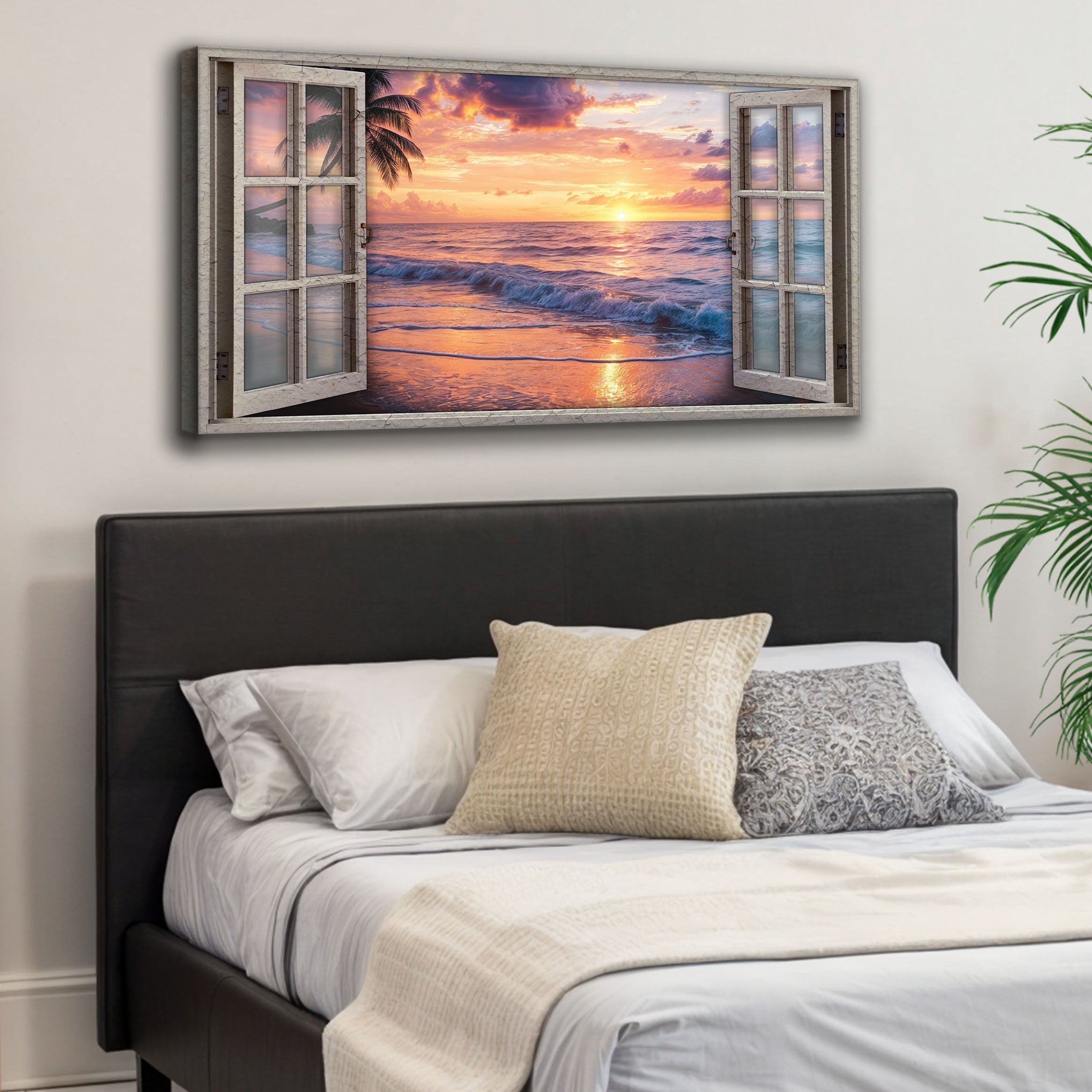 Sunset Beach Window Scenery Wall Art on sale at MyriadMart
