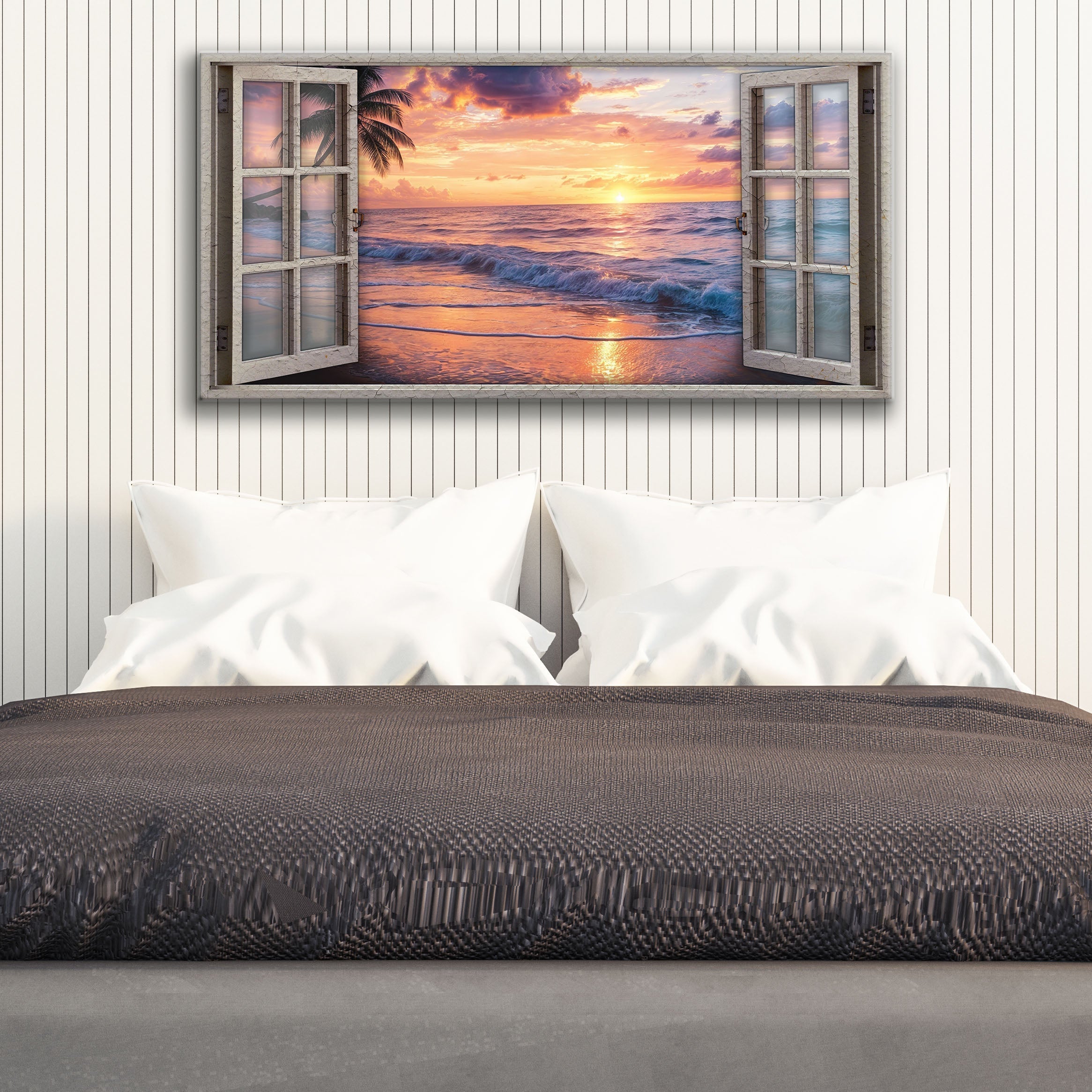 Sunset Beach Window Scenery Wall Art on sale at MyriadMart