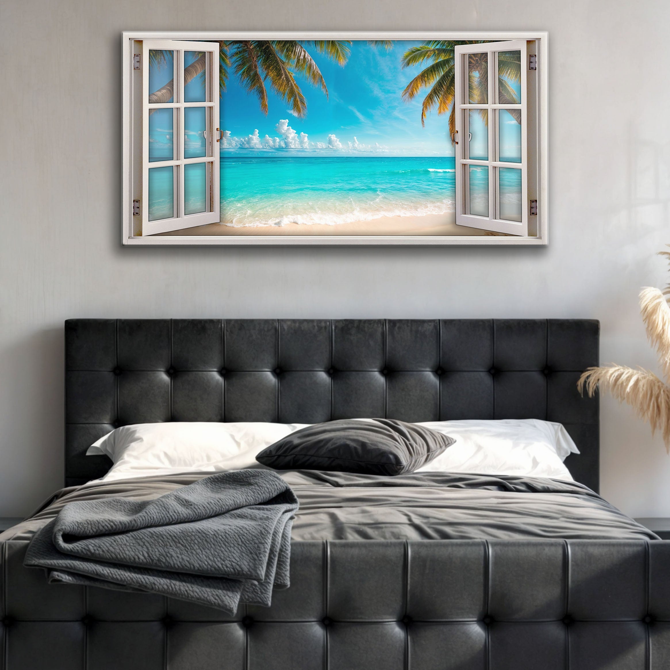 Coconut Palm Beach Window Scenery Wall Art on sale at MyriadMart
