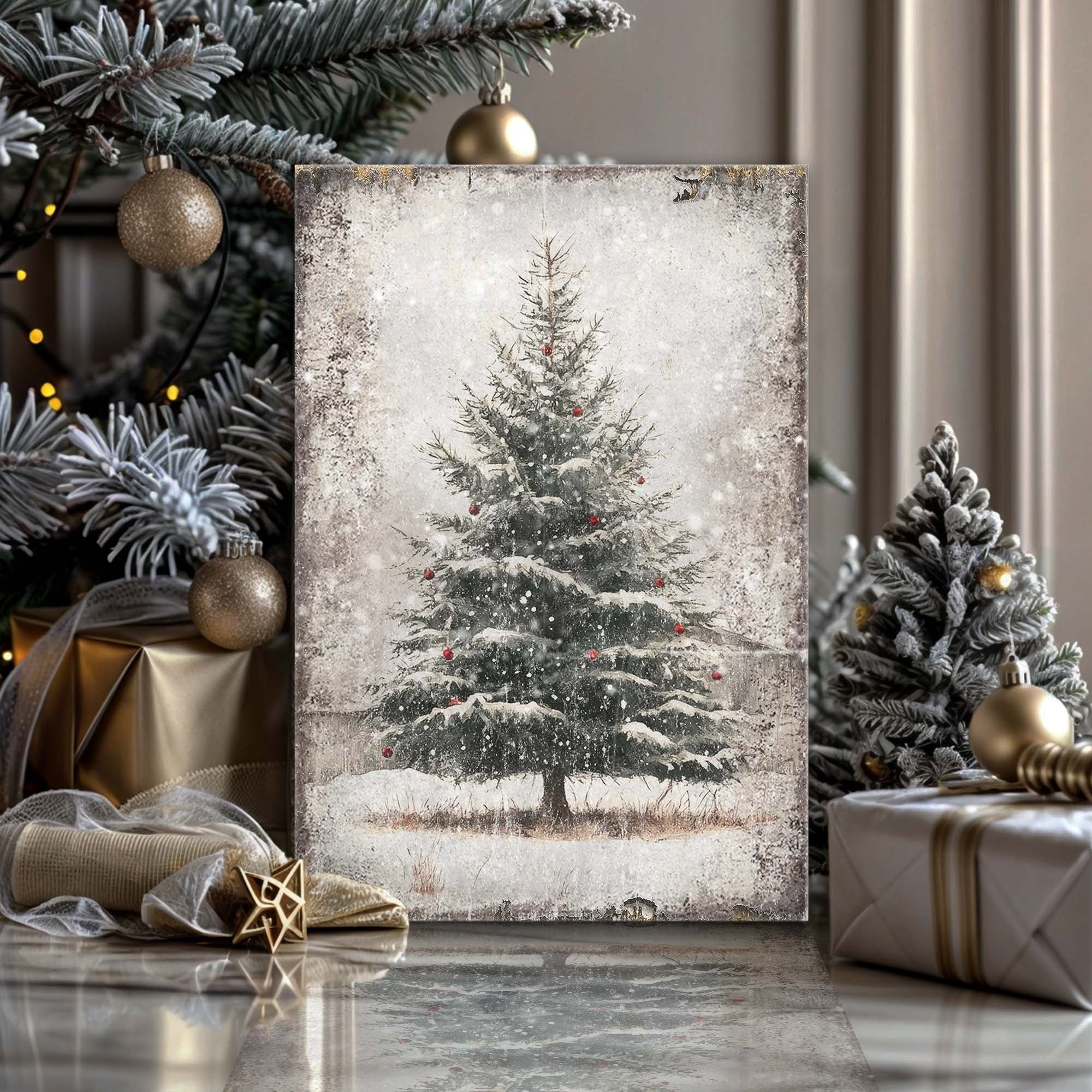 Vintage Pine Tree Christmas Wall Art III on sale at MyriadMart