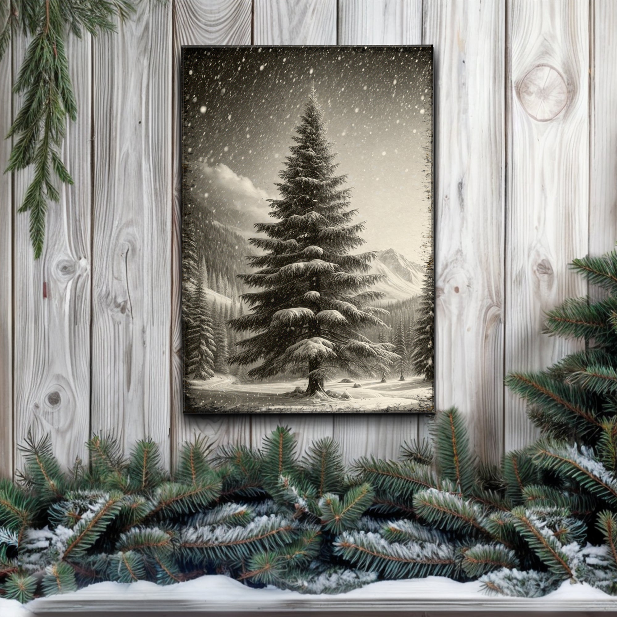 Vintage Pine Tree Christmas Wall Art II on sale at MyriadMart