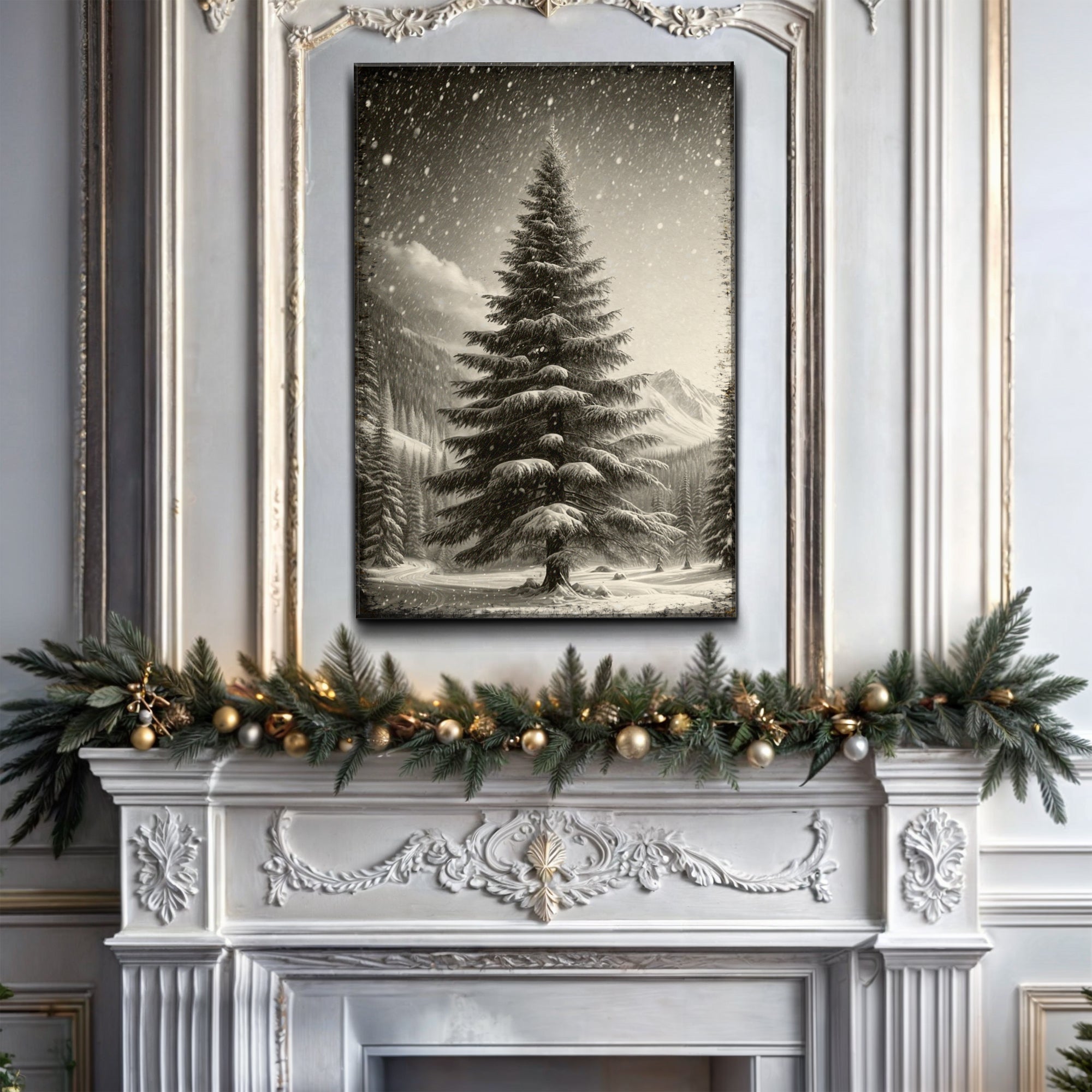 Vintage Pine Tree Christmas Wall Art II on sale at MyriadMart