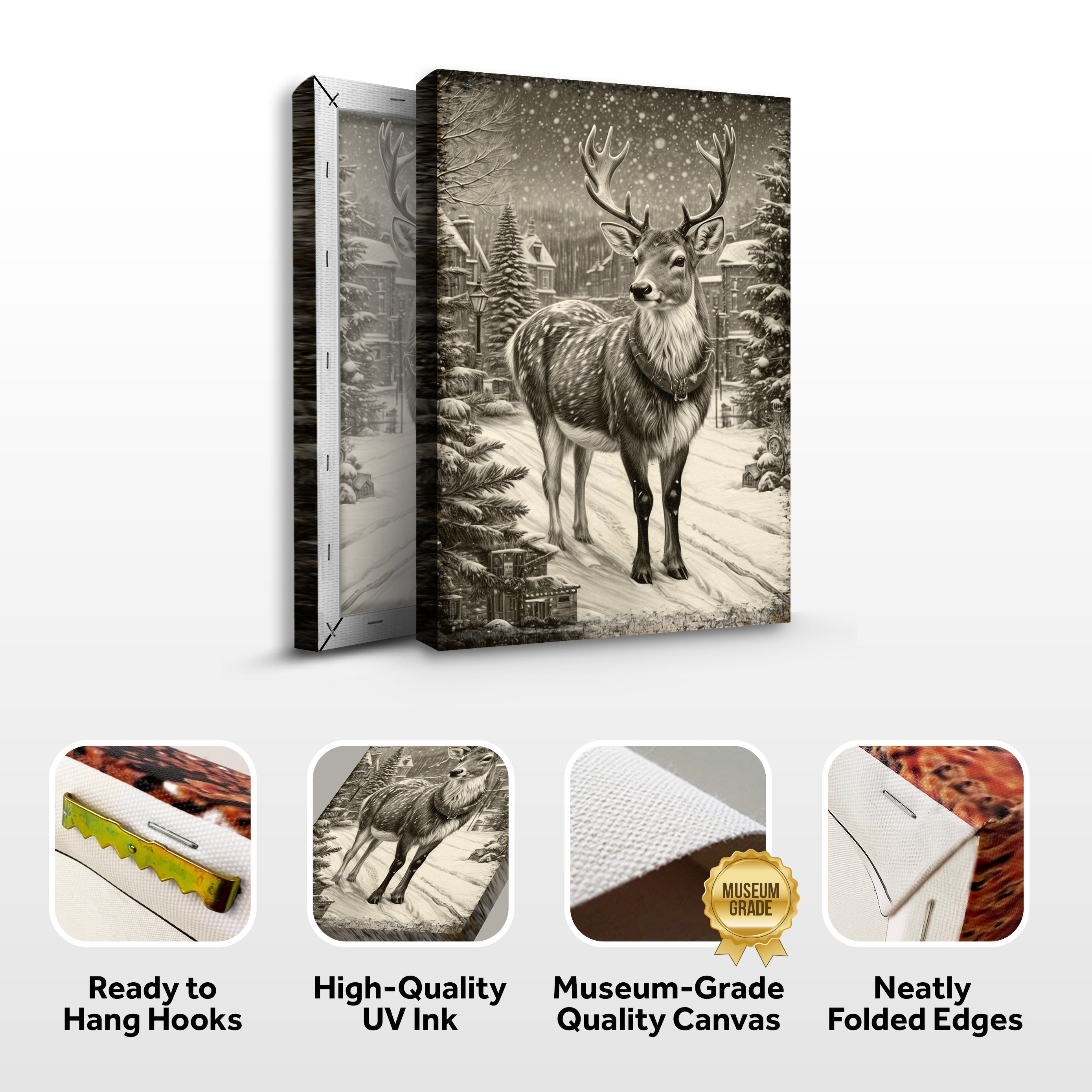 Vintage Winter Deer Christmas Wall Art II on sale at MyriadMart