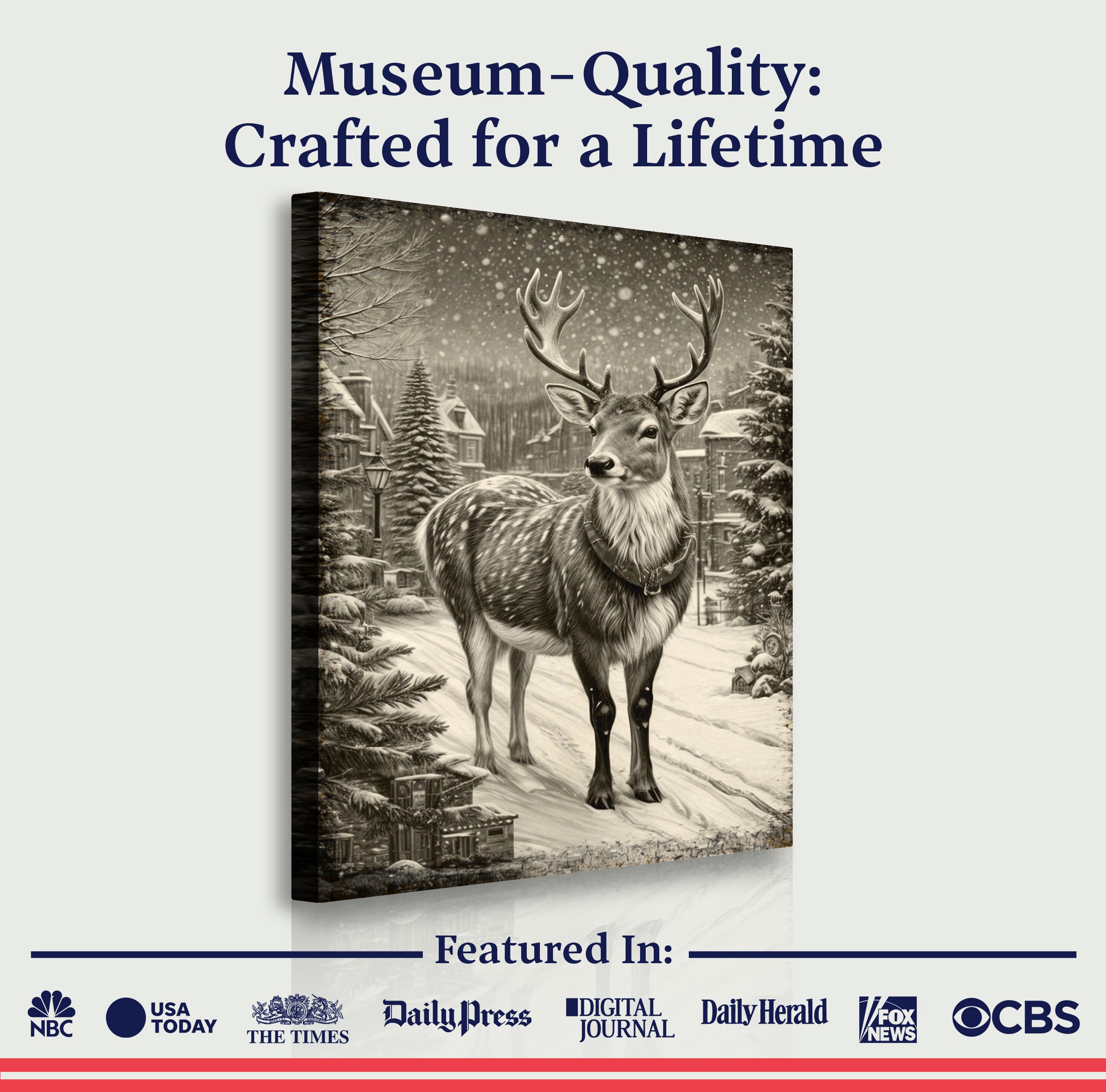 Vintage Winter Deer Christmas Wall Art II on sale at MyriadMart