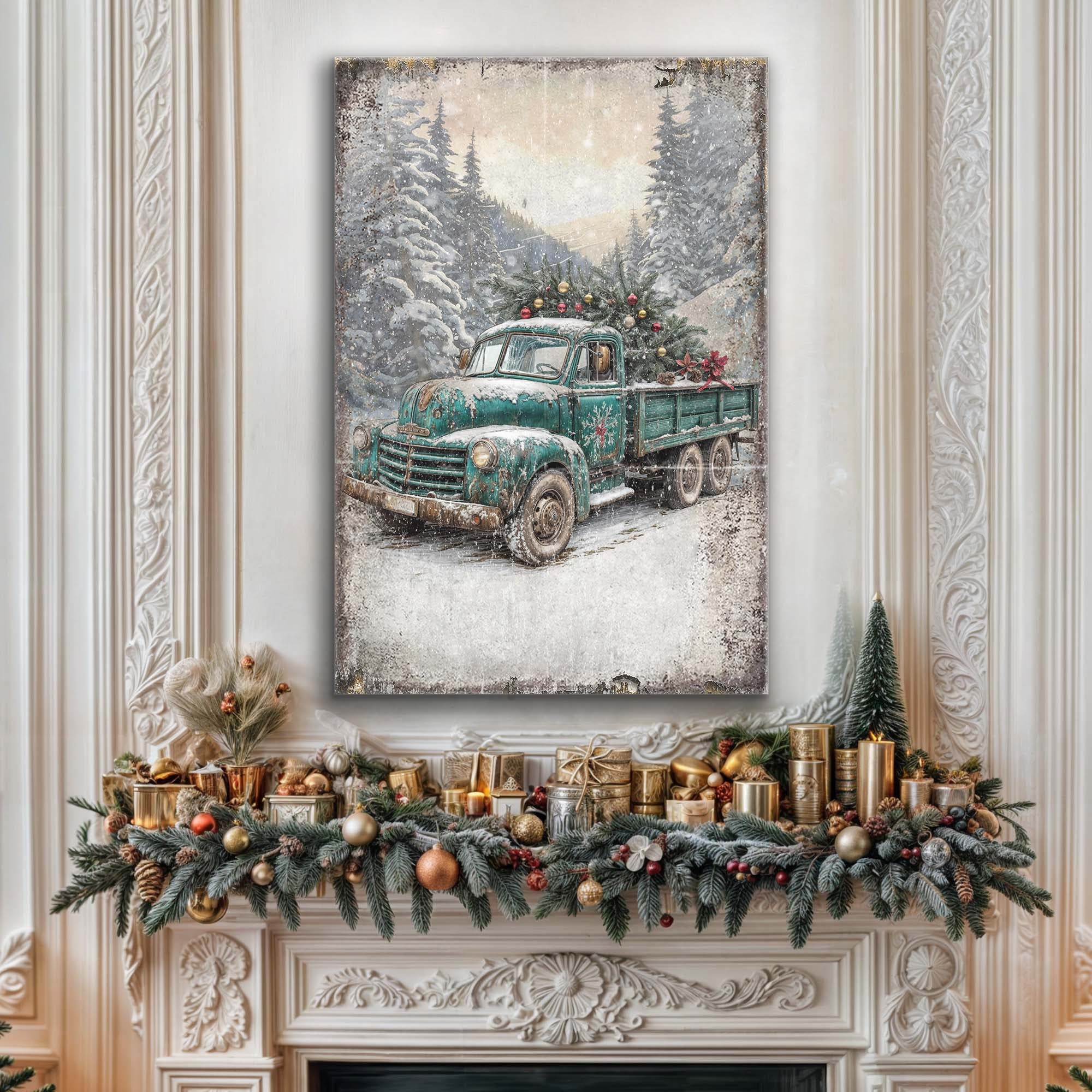 Vintage Truck With Christmas Tree Wall Art on sale at MyriadMart