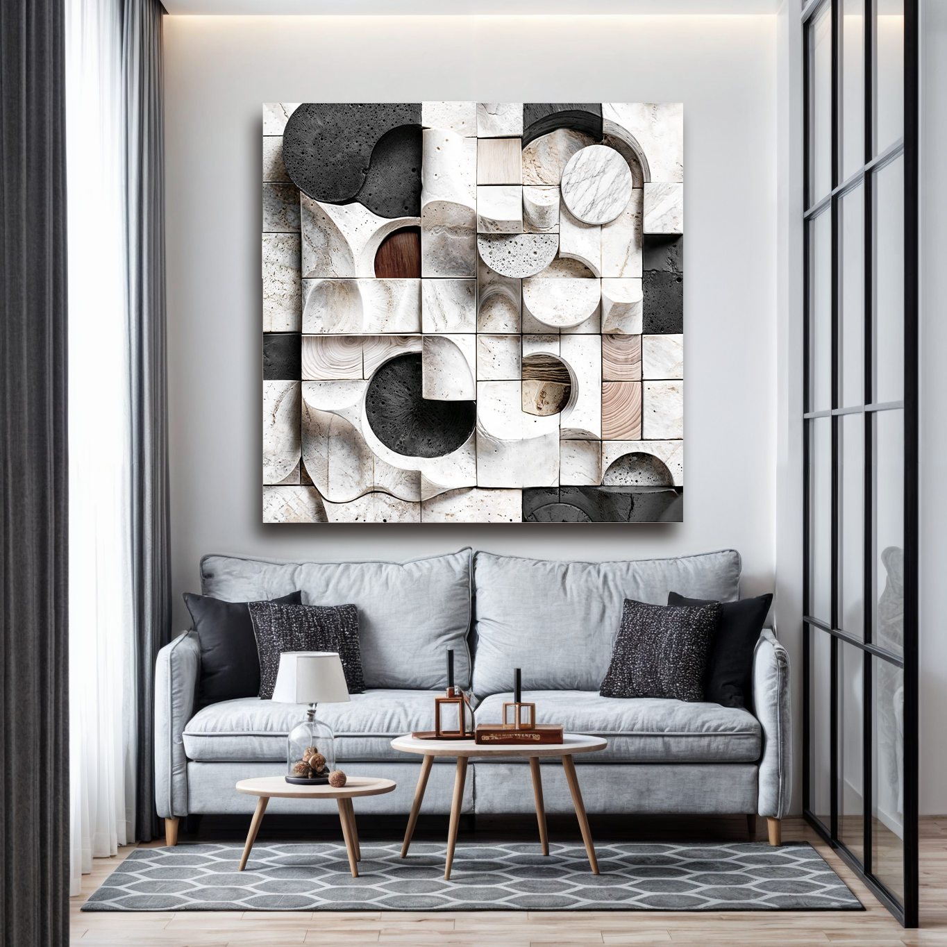 Abstract Black & White Wall Sculpture Wall Art on sale at MyriadMart