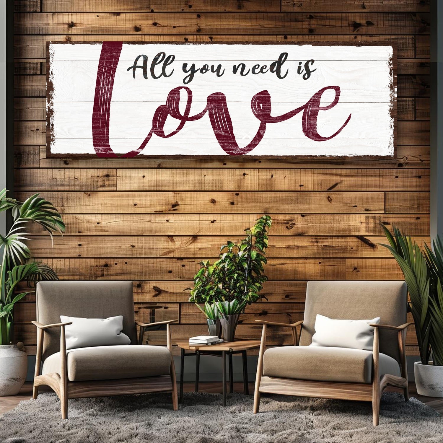 All You Need Is Love Sign on sale at MyriadMart