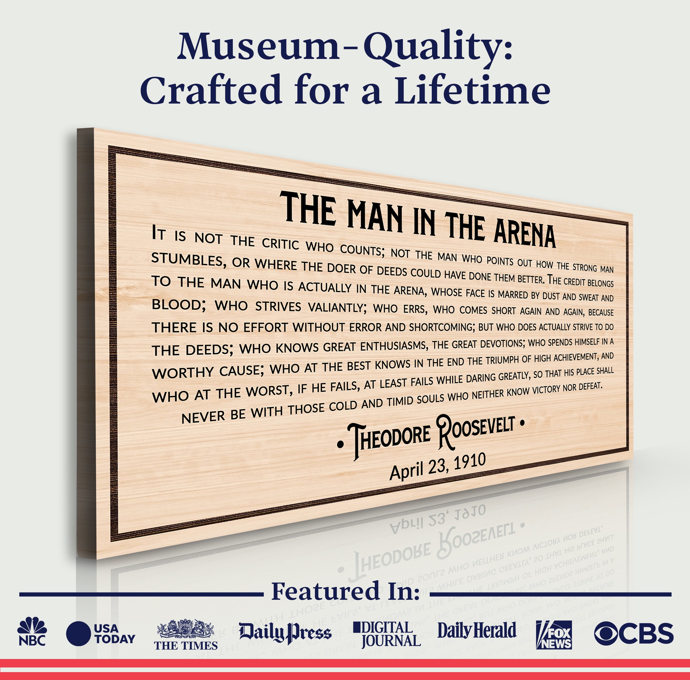 The Man In The Arena Sign IV on sale at MyriadMart