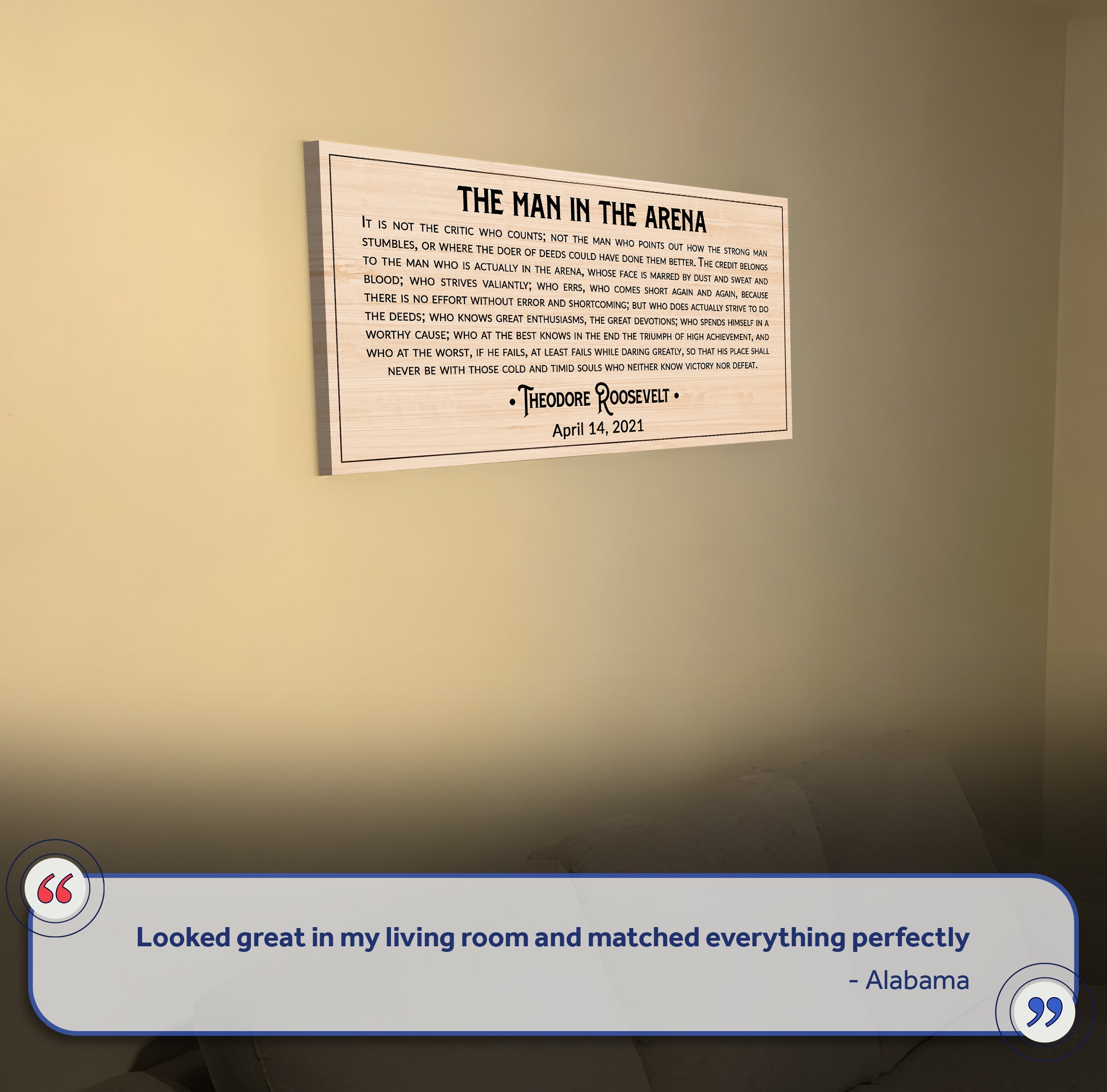 The Man In The Arena Sign IV on sale at MyriadMart